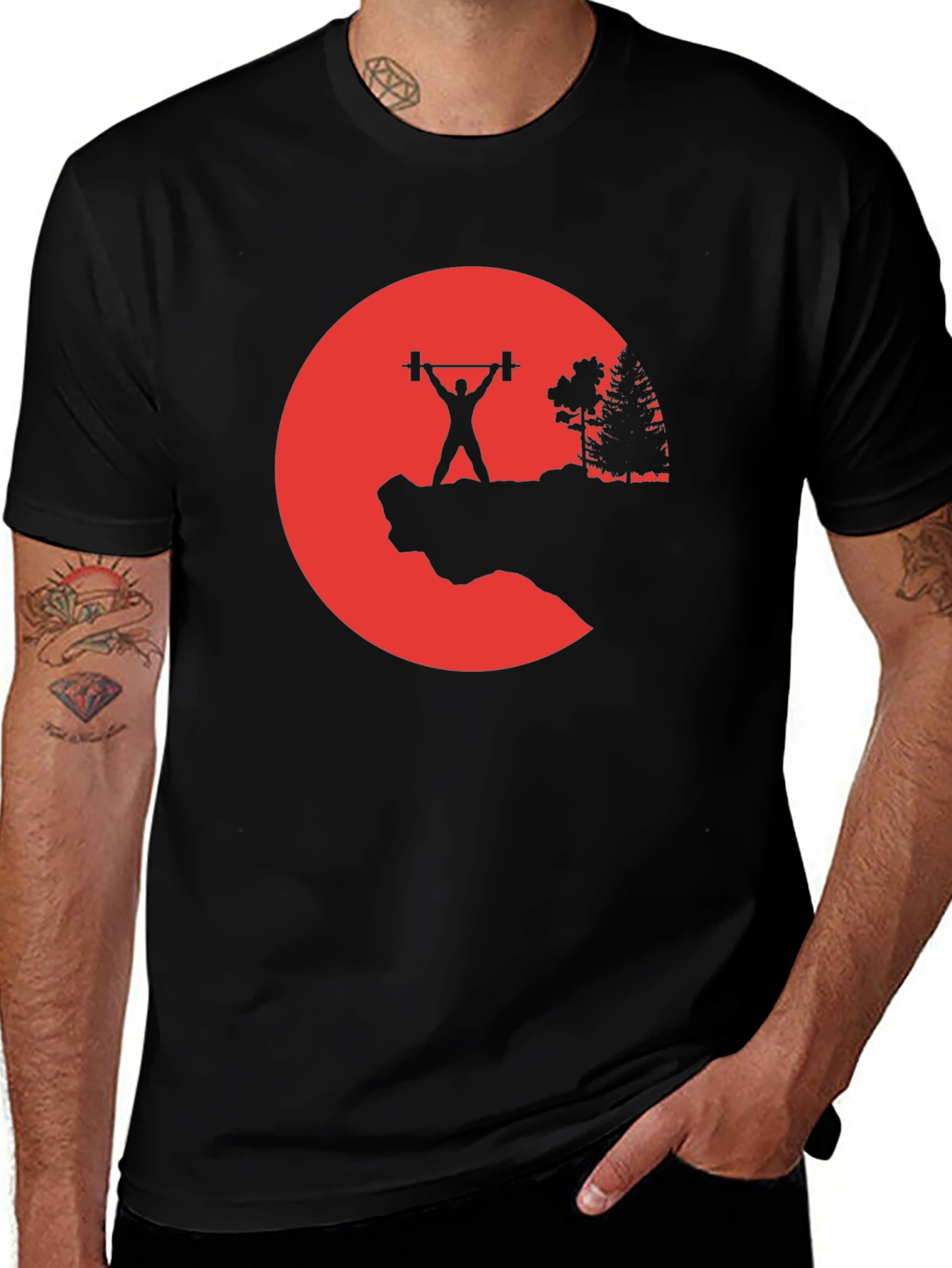 Weightlifting Silhouette Graphic T-Shirt