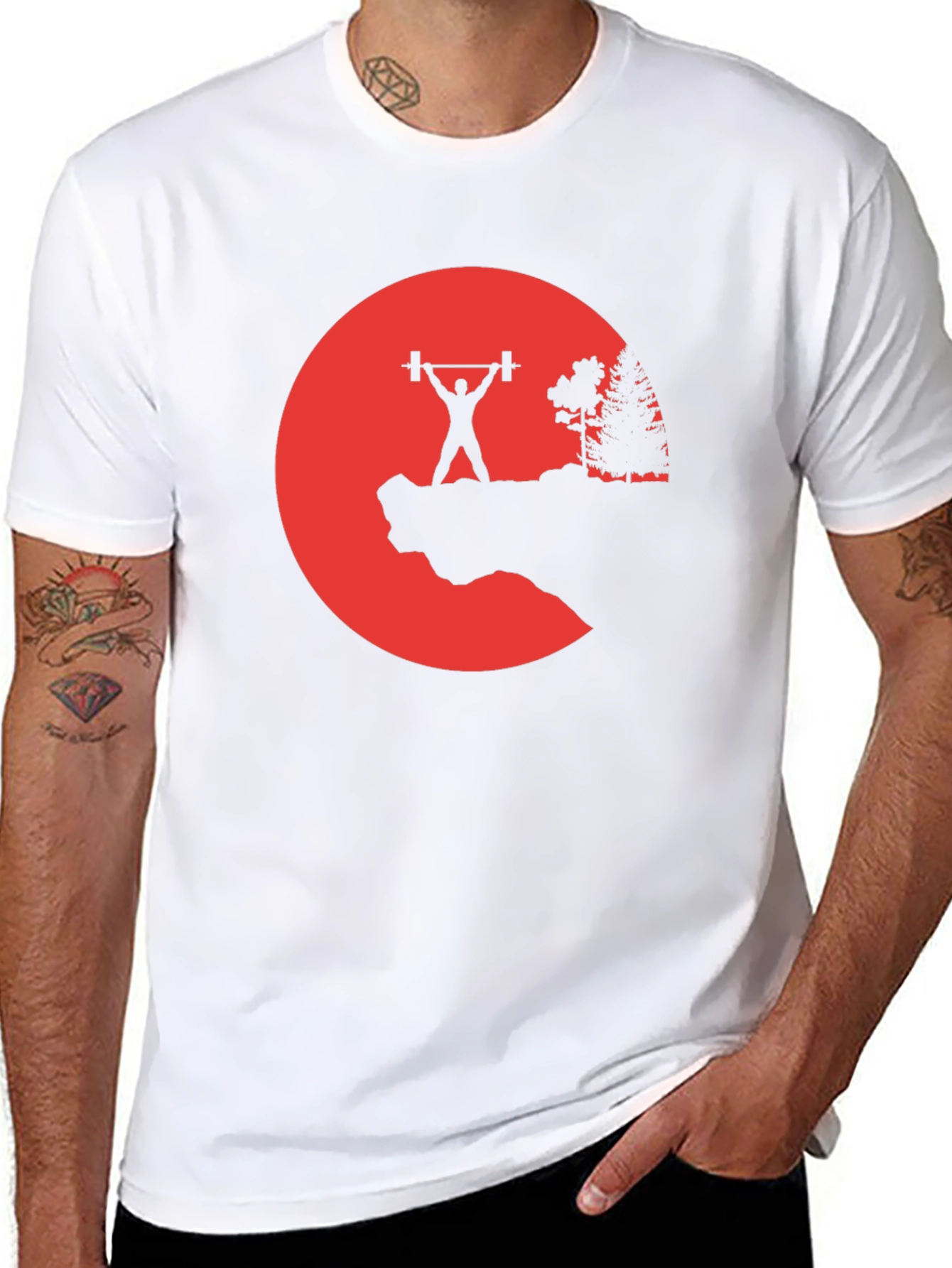 Weightlifting Silhouette Graphic T-Shirt