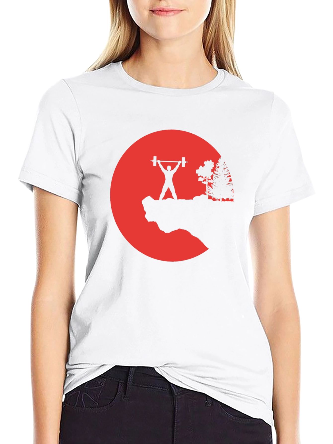 Weightlifting Silhouette Graphic T-Shirt