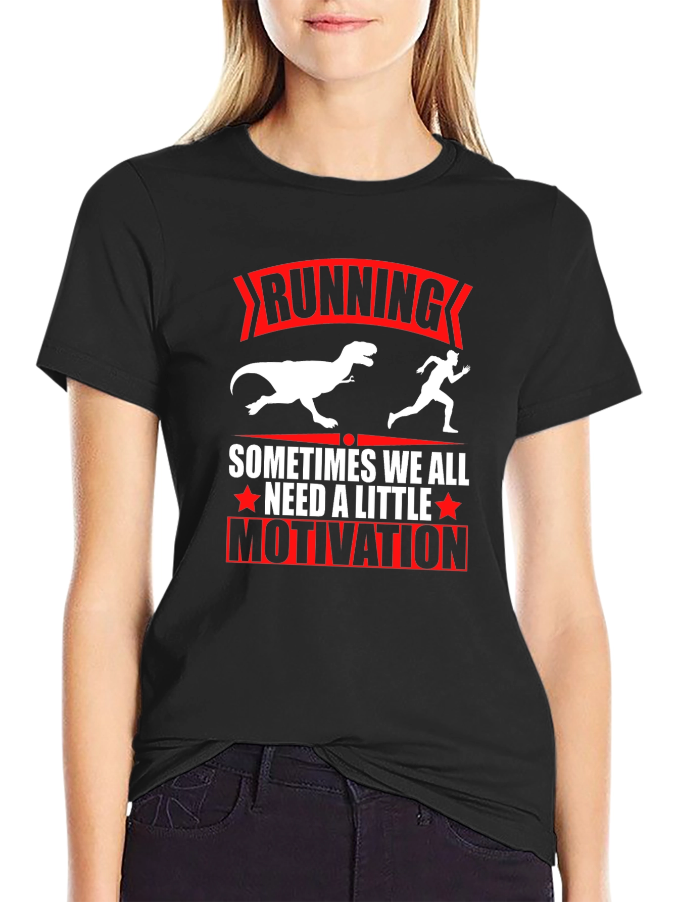 Running Dinosaur Graphic T-Shirt - Motivation Tee