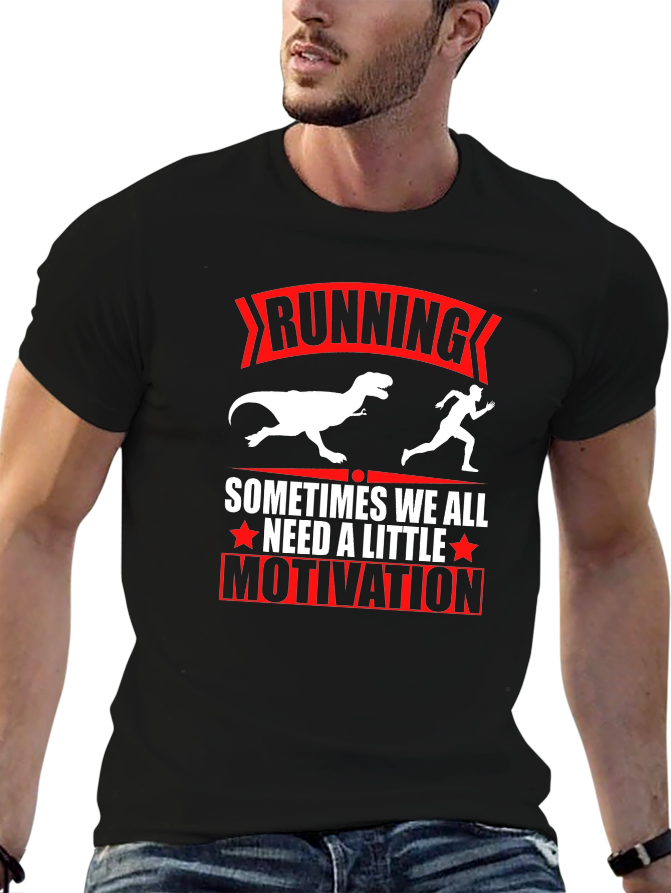 Running Dinosaur Graphic T-Shirt - Motivation Tee