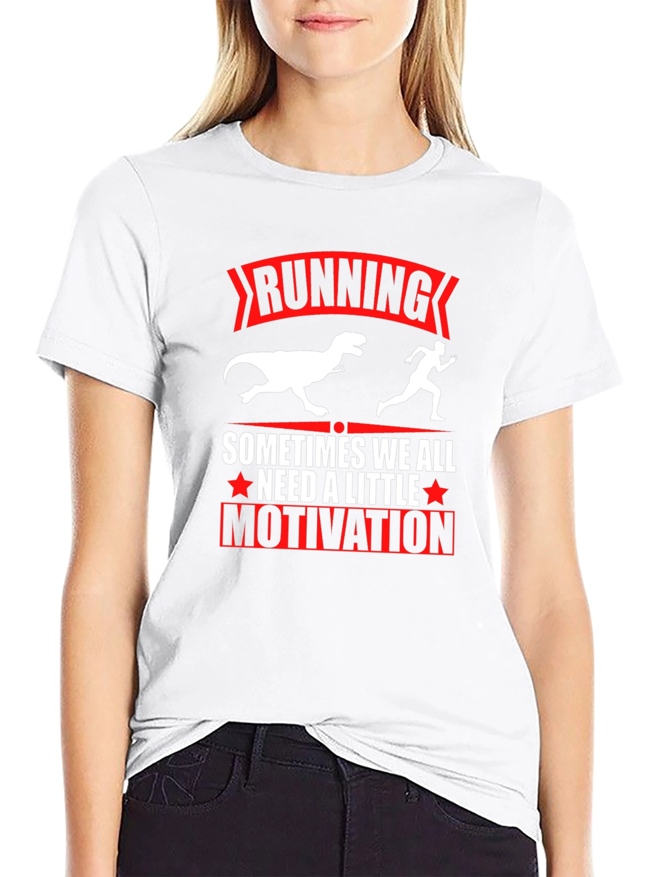 Running Dinosaur Graphic T-Shirt - Motivation Tee