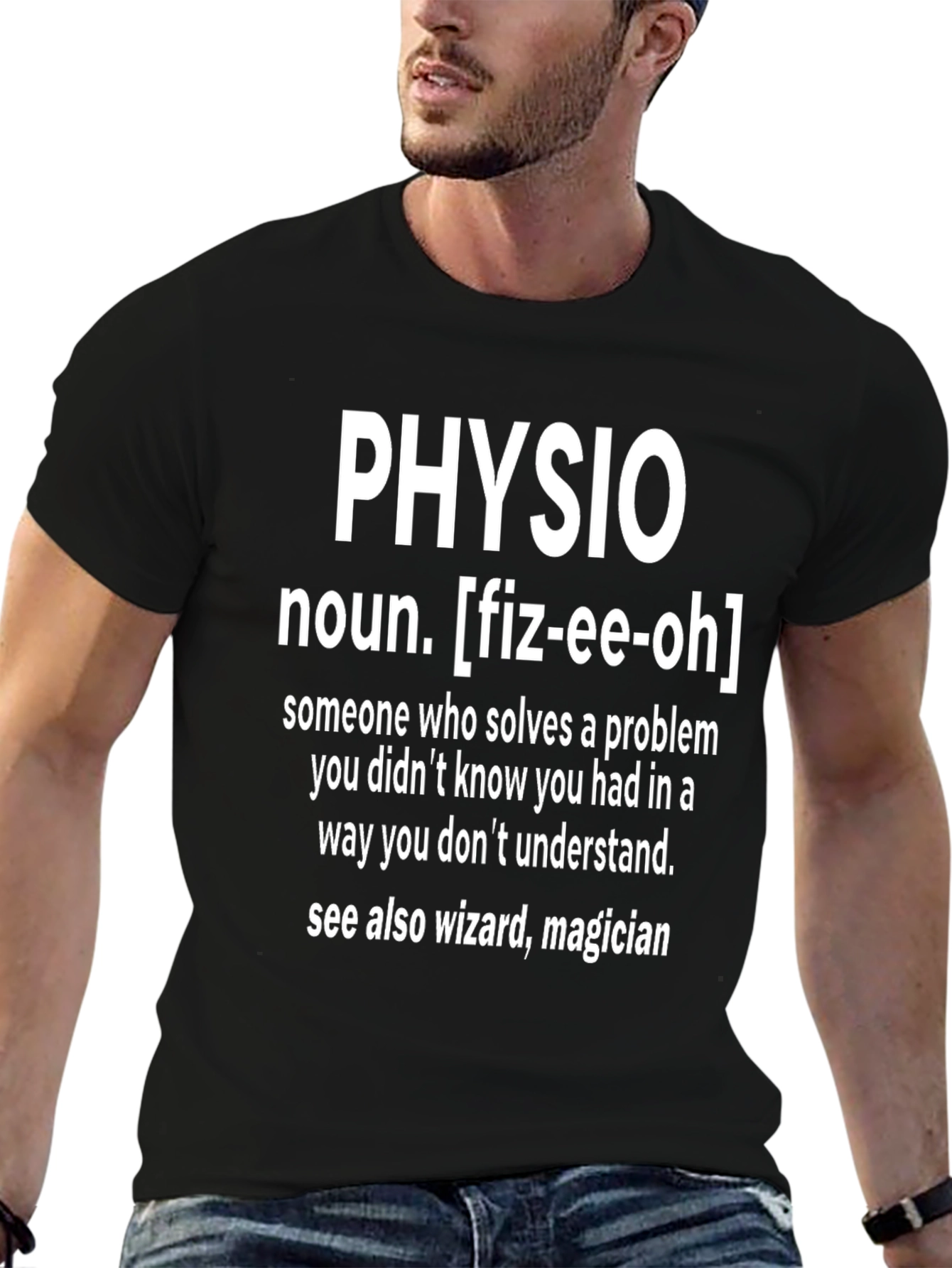 Funny Physio Definition Black T-Shirt