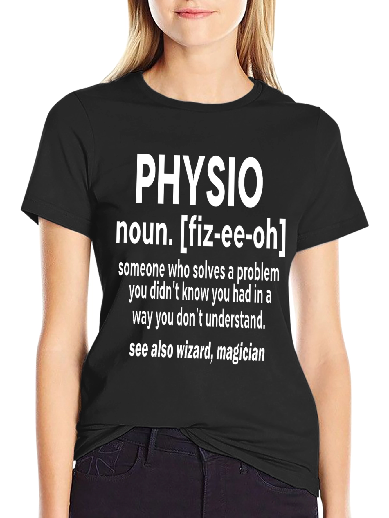 Funny Physio Definition Black T-Shirt