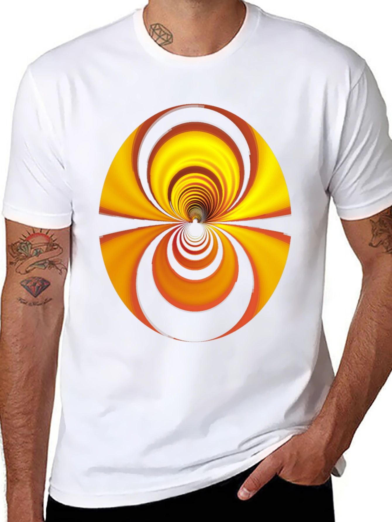 Retro Swirl Graphic Tee - Mens Black T-Shirt