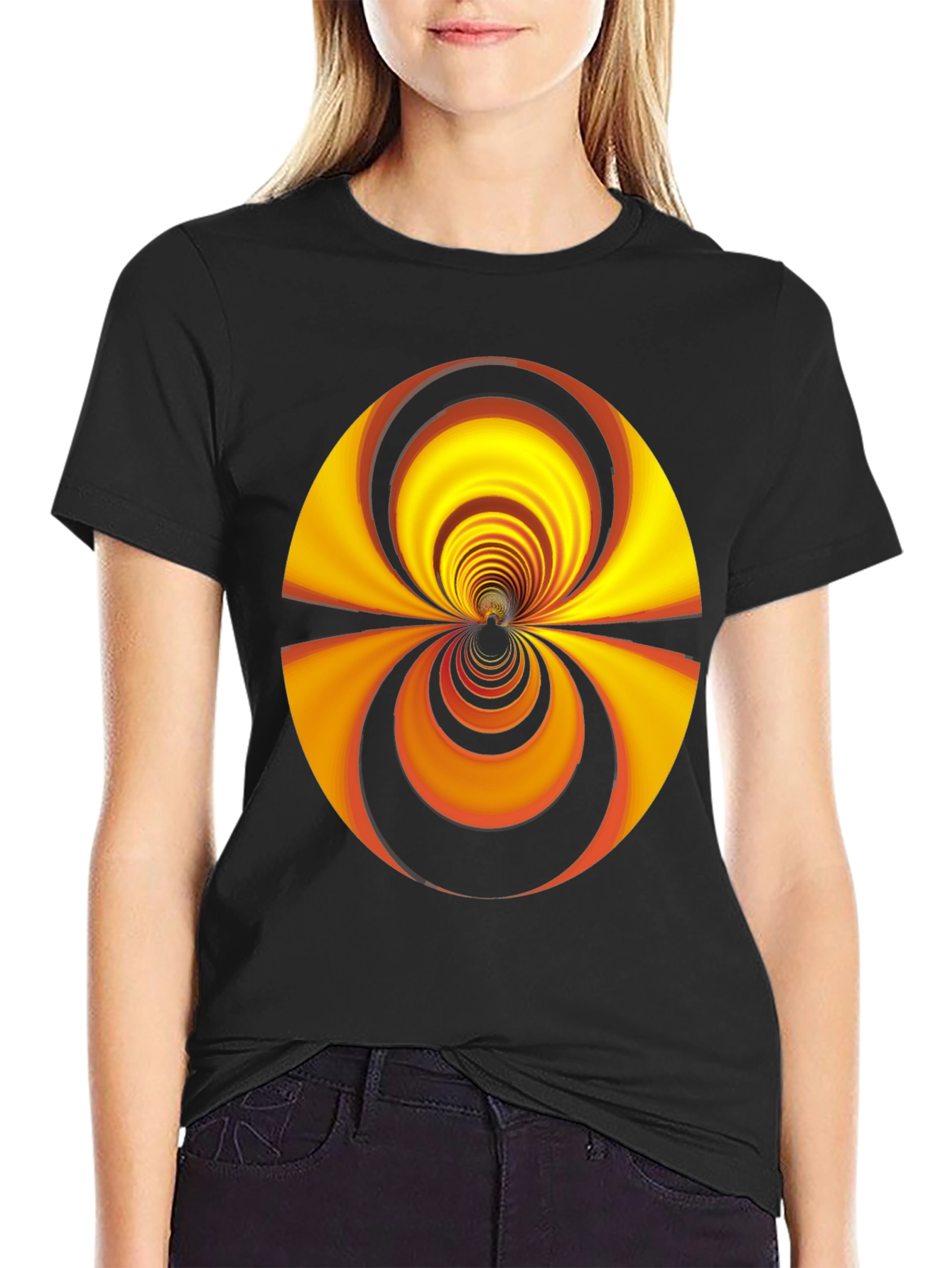 Retro Swirl Graphic Tee - Mens Black T-Shirt