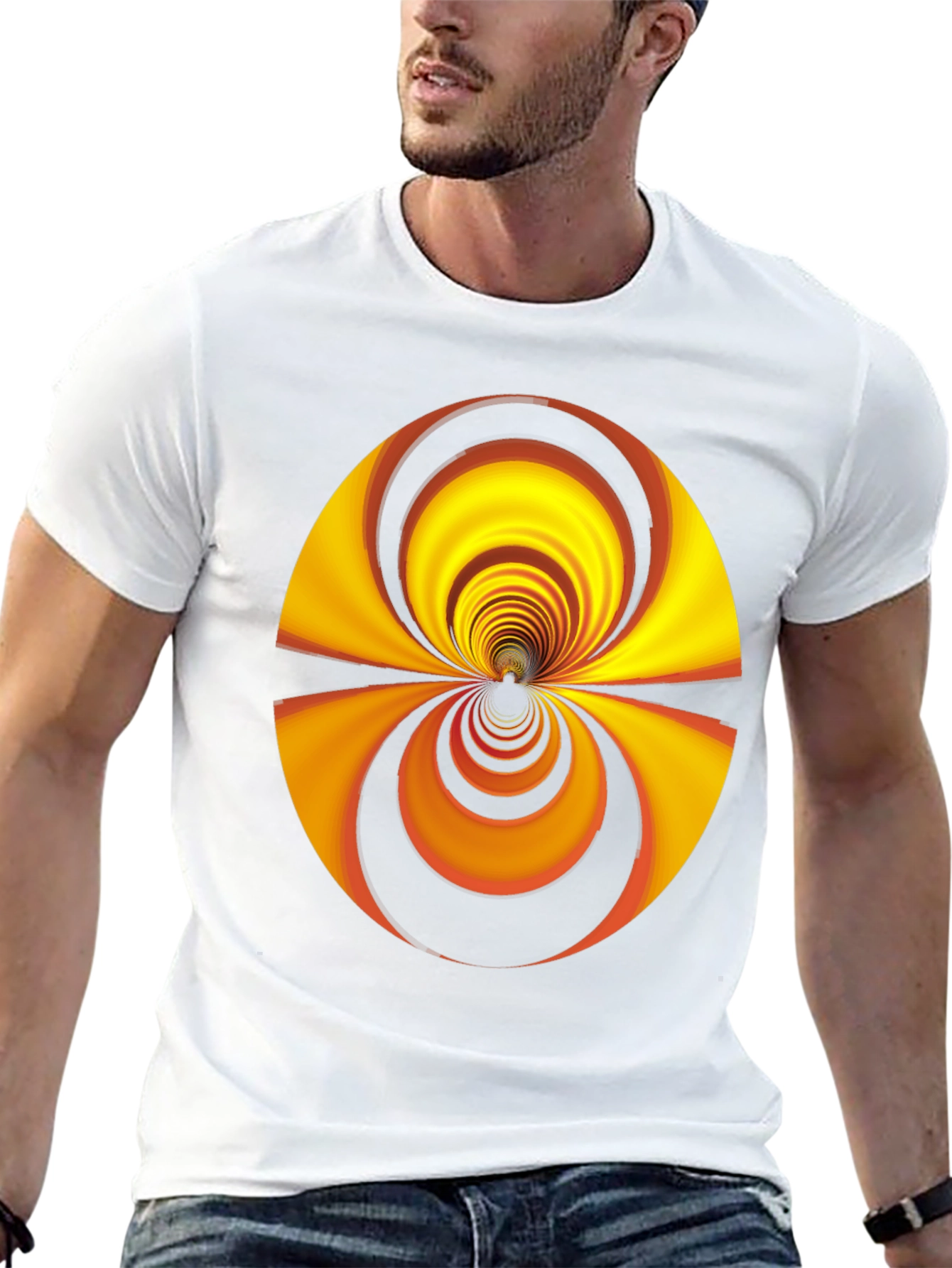 Retro Swirl Graphic Tee - Mens Black T-Shirt