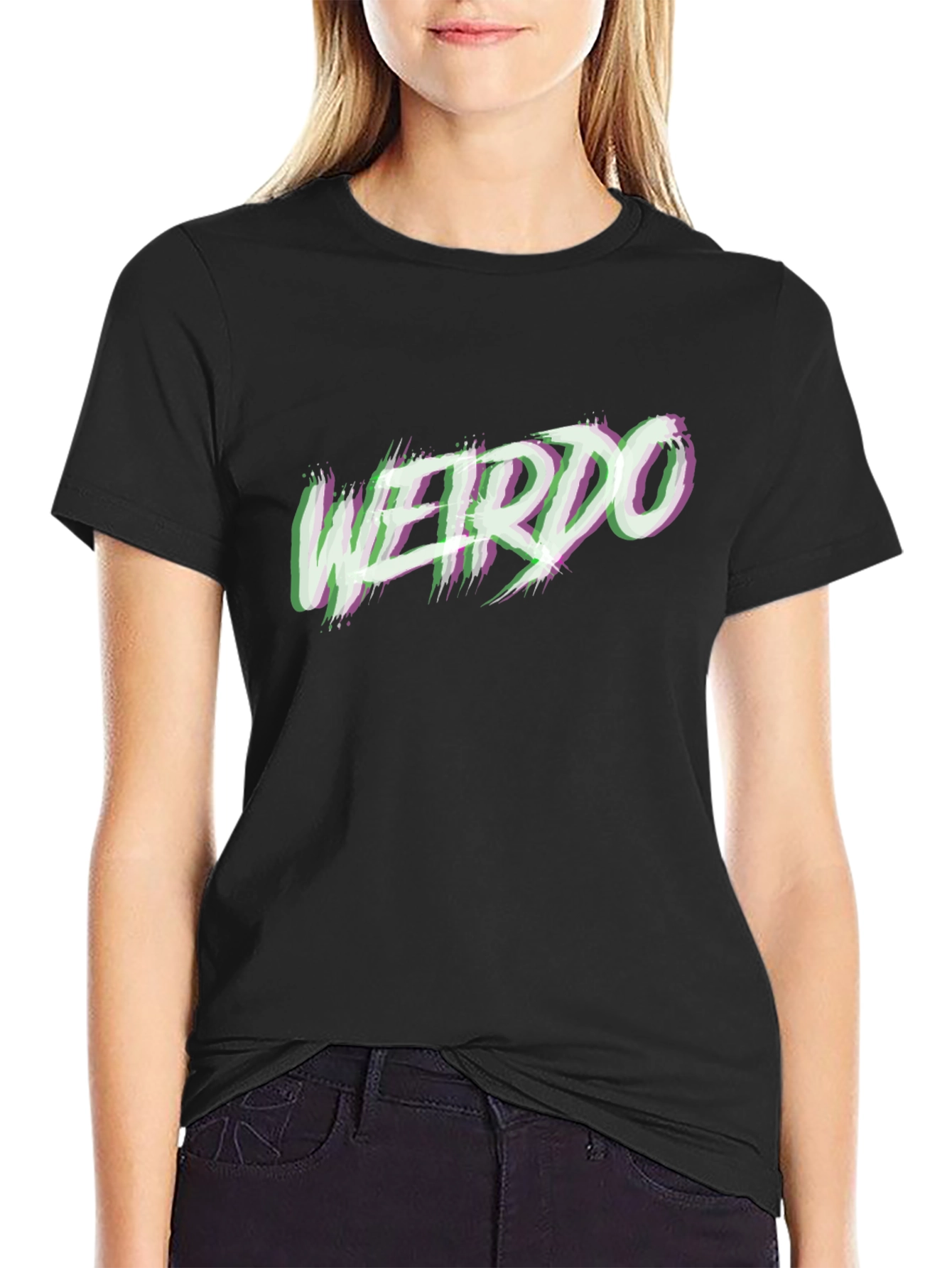 Weirdo Graphic Print Black T-Shirt