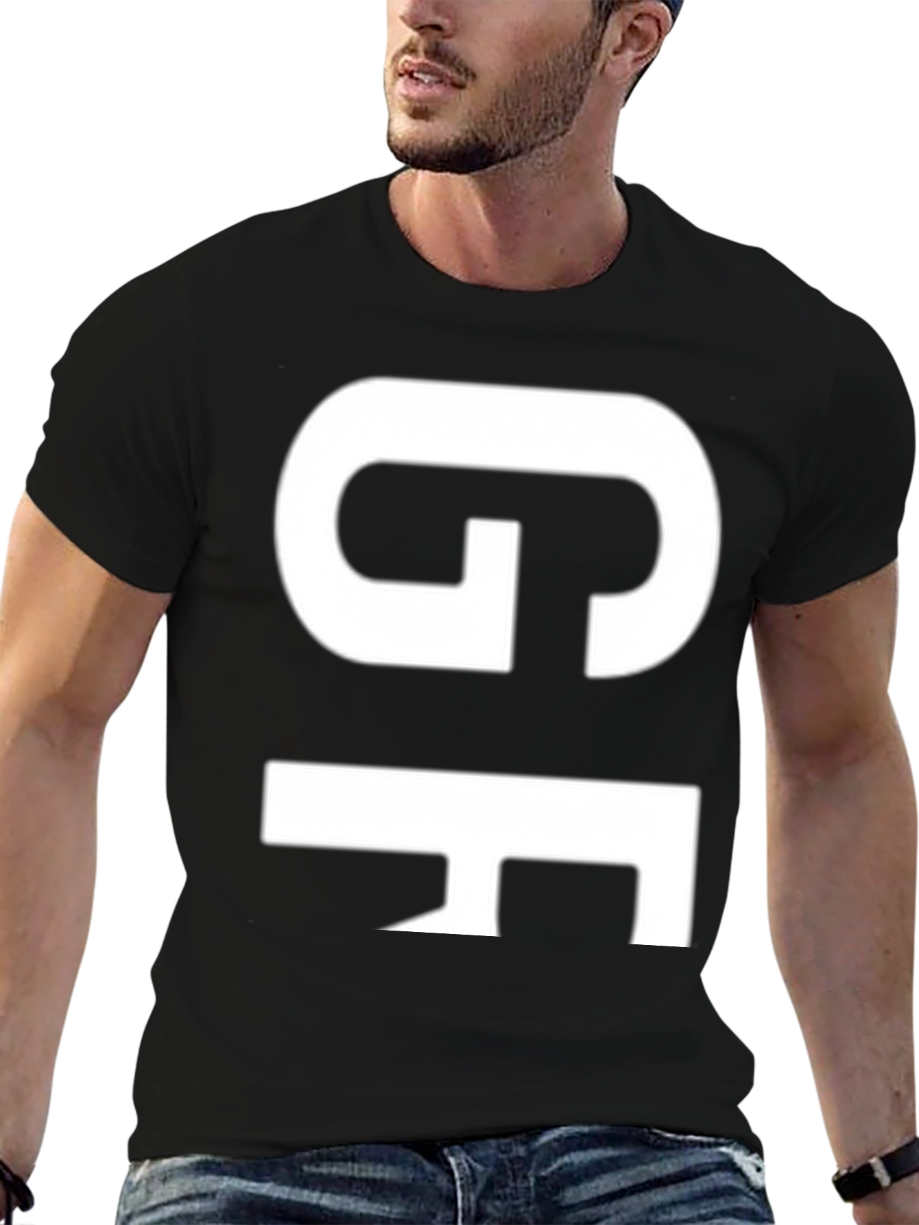 GF Bold Graphic T-Shirt - Black Cotton Blend