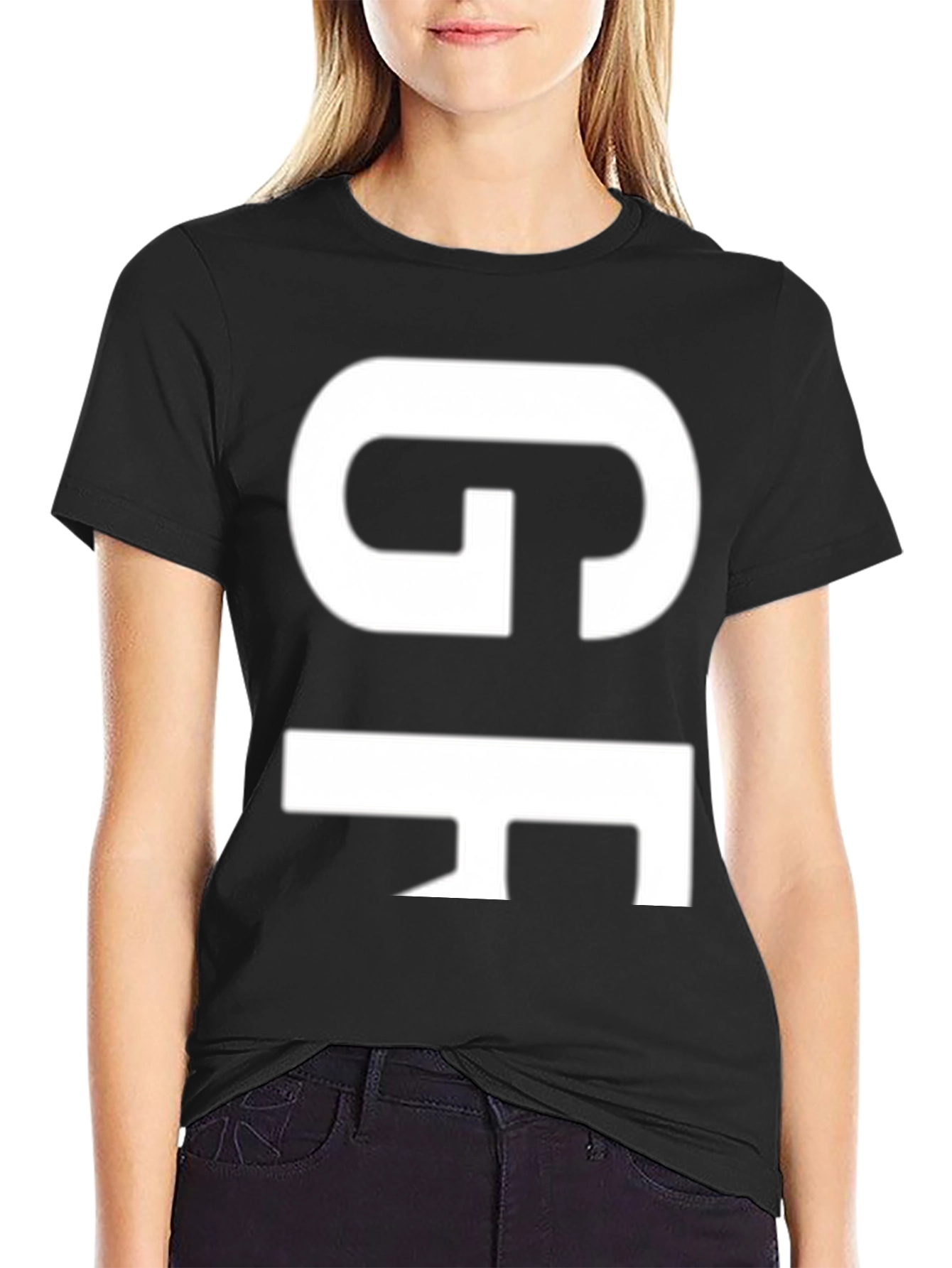 GF Bold Graphic T-Shirt - Black Cotton Blend