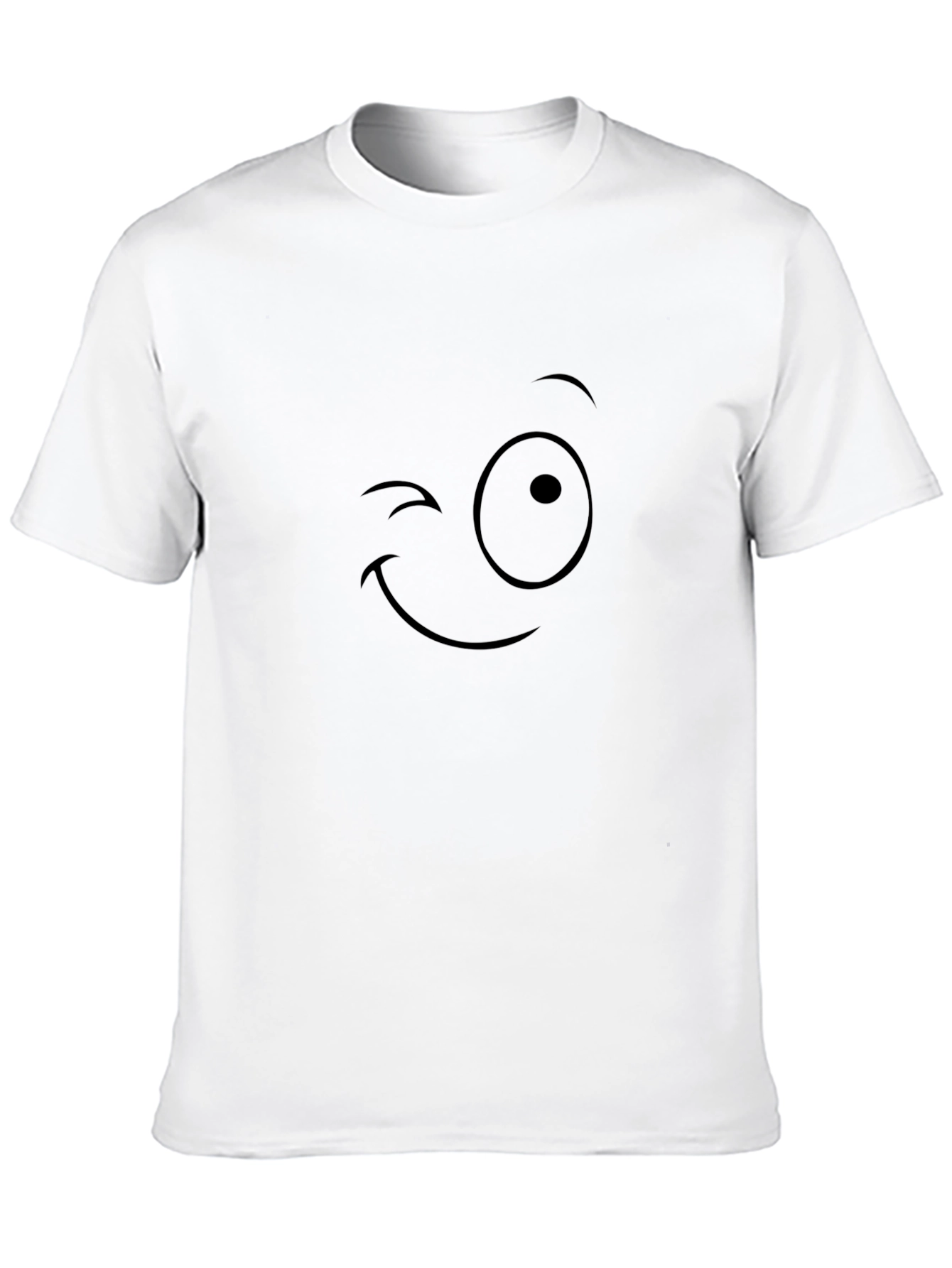 Winking Face Graphic T-Shirt - Black