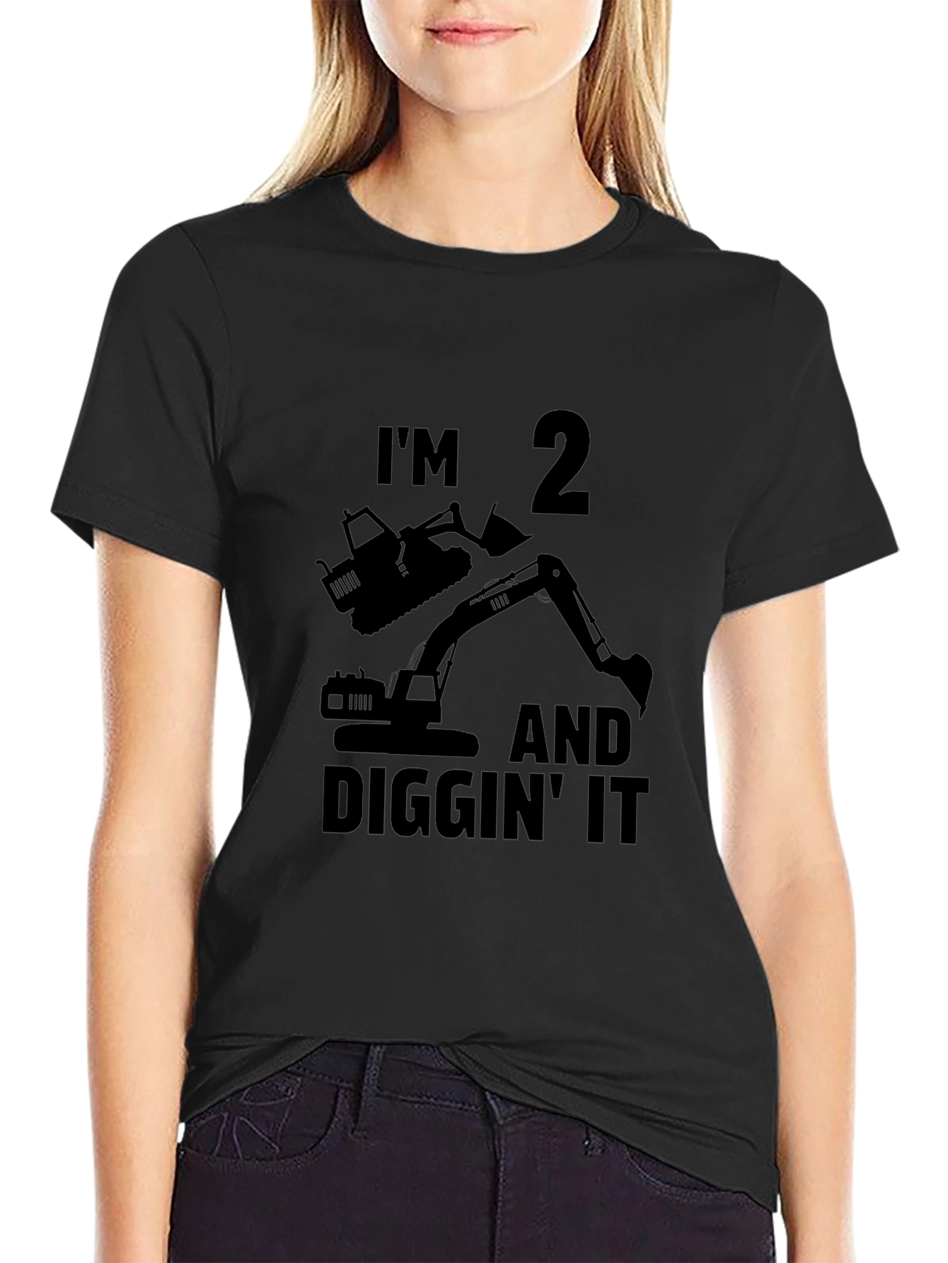 Im 2 and Diggin It Black T-Shirt