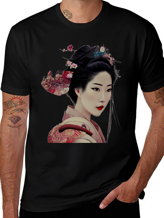 Geisha Graphic Tee - Unique Japanese Art Shirt