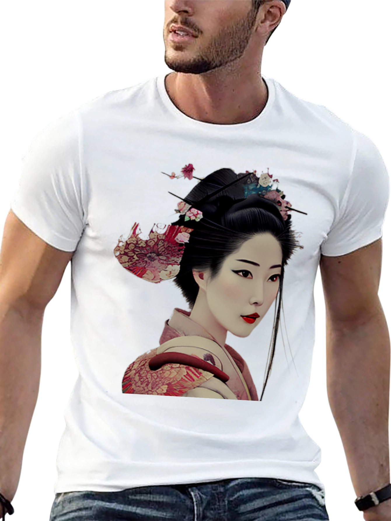 Geisha Graphic Tee - Unique Japanese Art Shirt