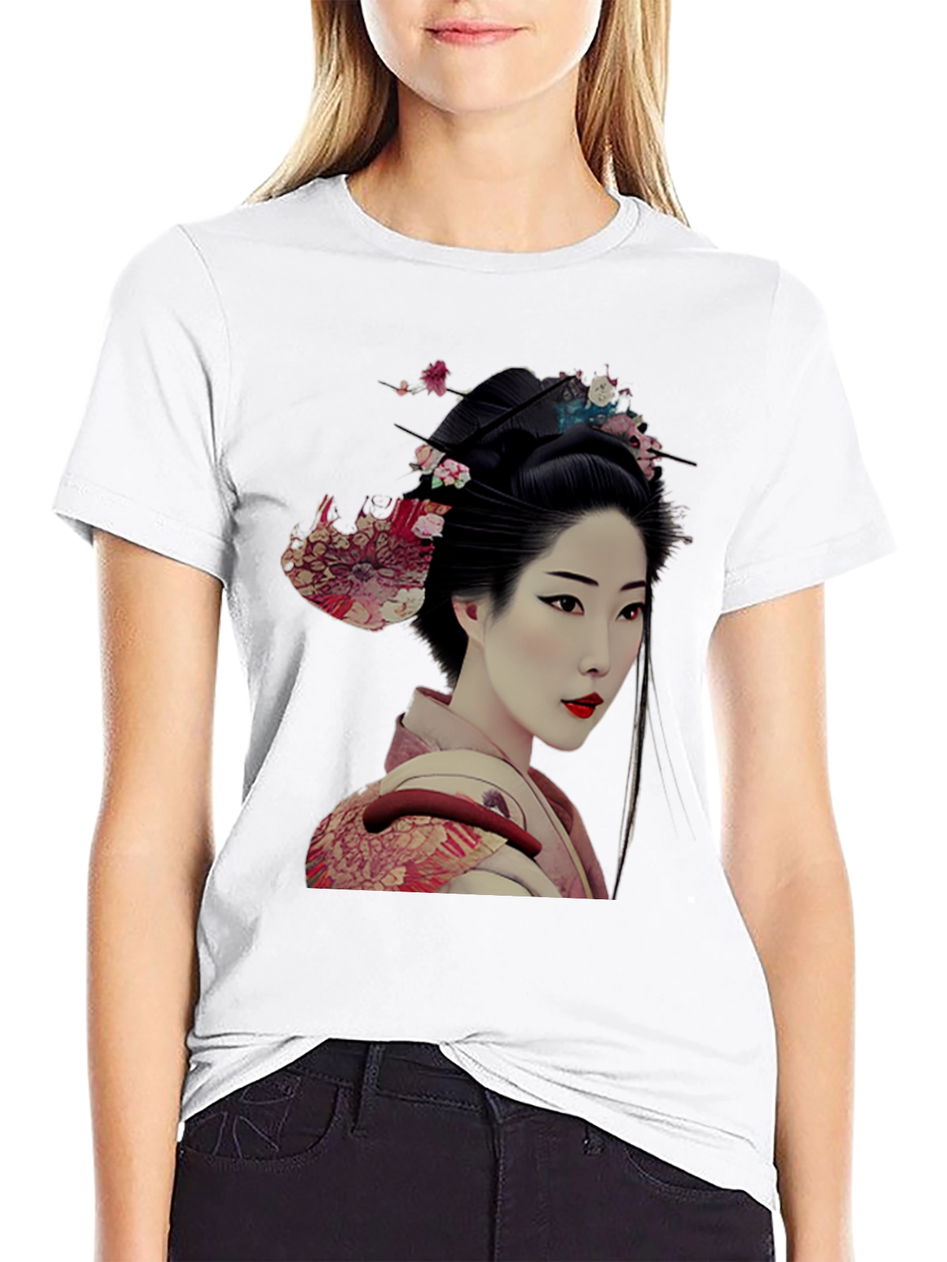 Geisha Graphic Tee - Unique Japanese Art Shirt