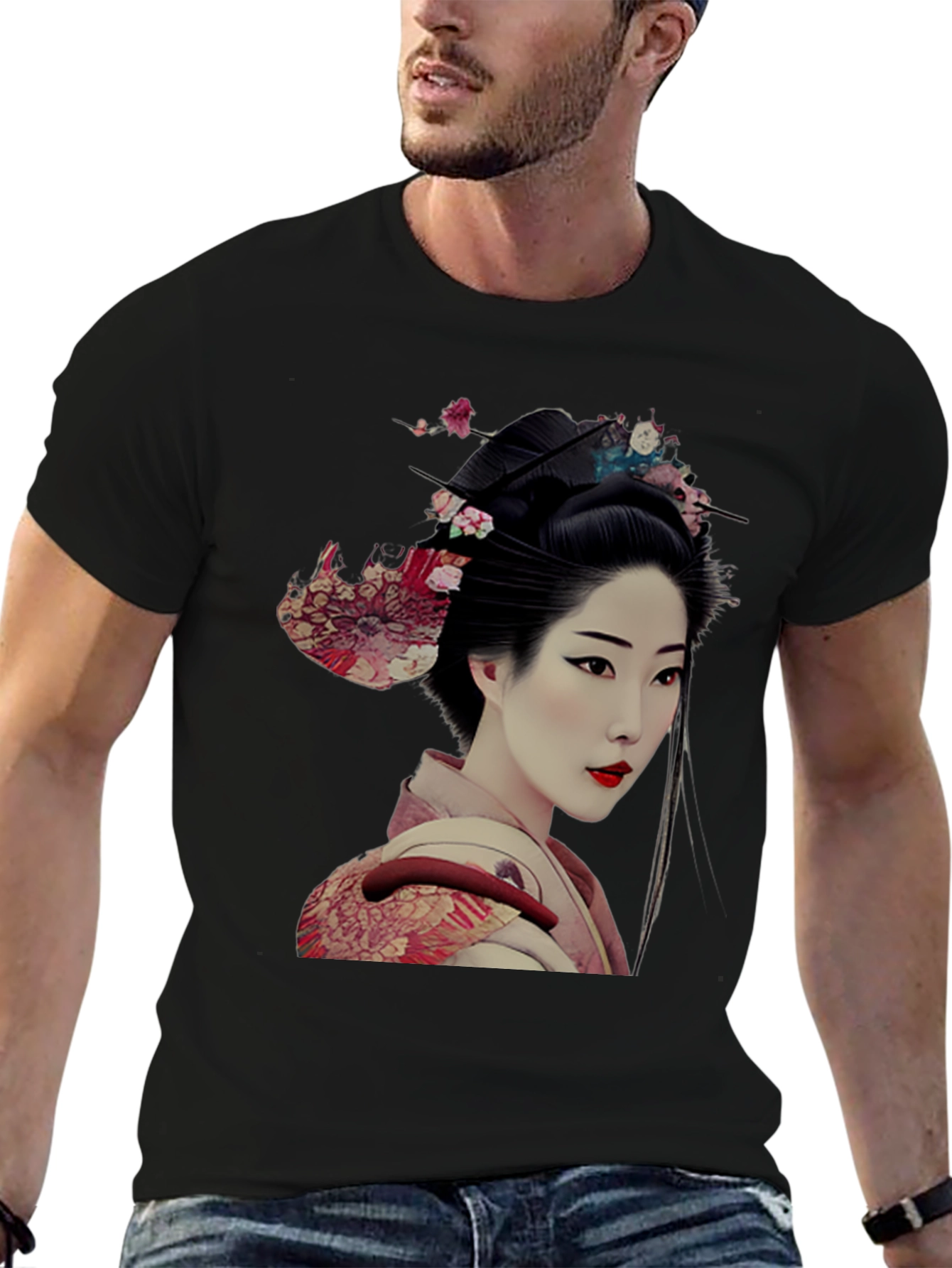 Geisha Graphic Tee - Unique Japanese Art Shirt
