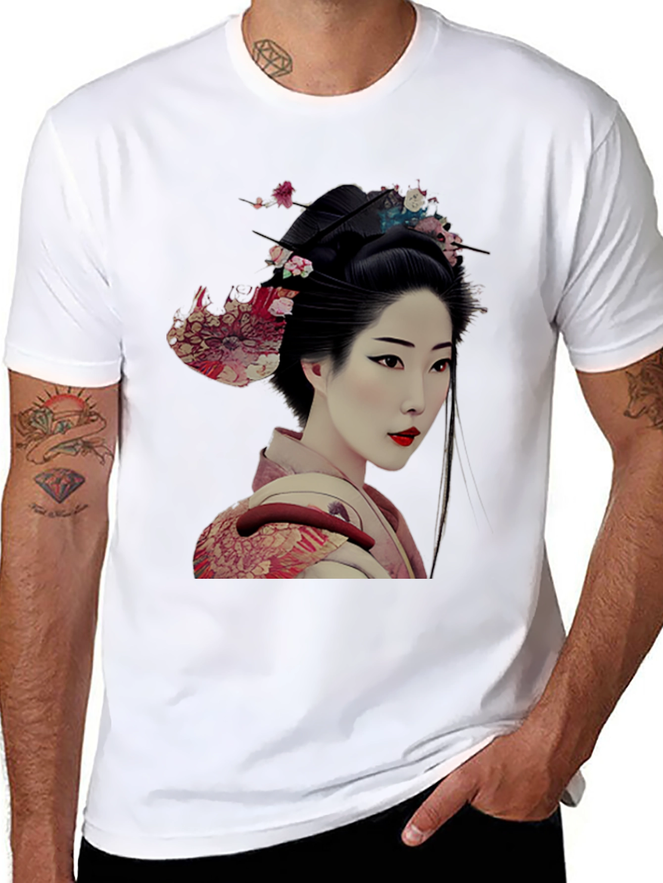 Geisha Graphic Tee - Unique Japanese Art Shirt