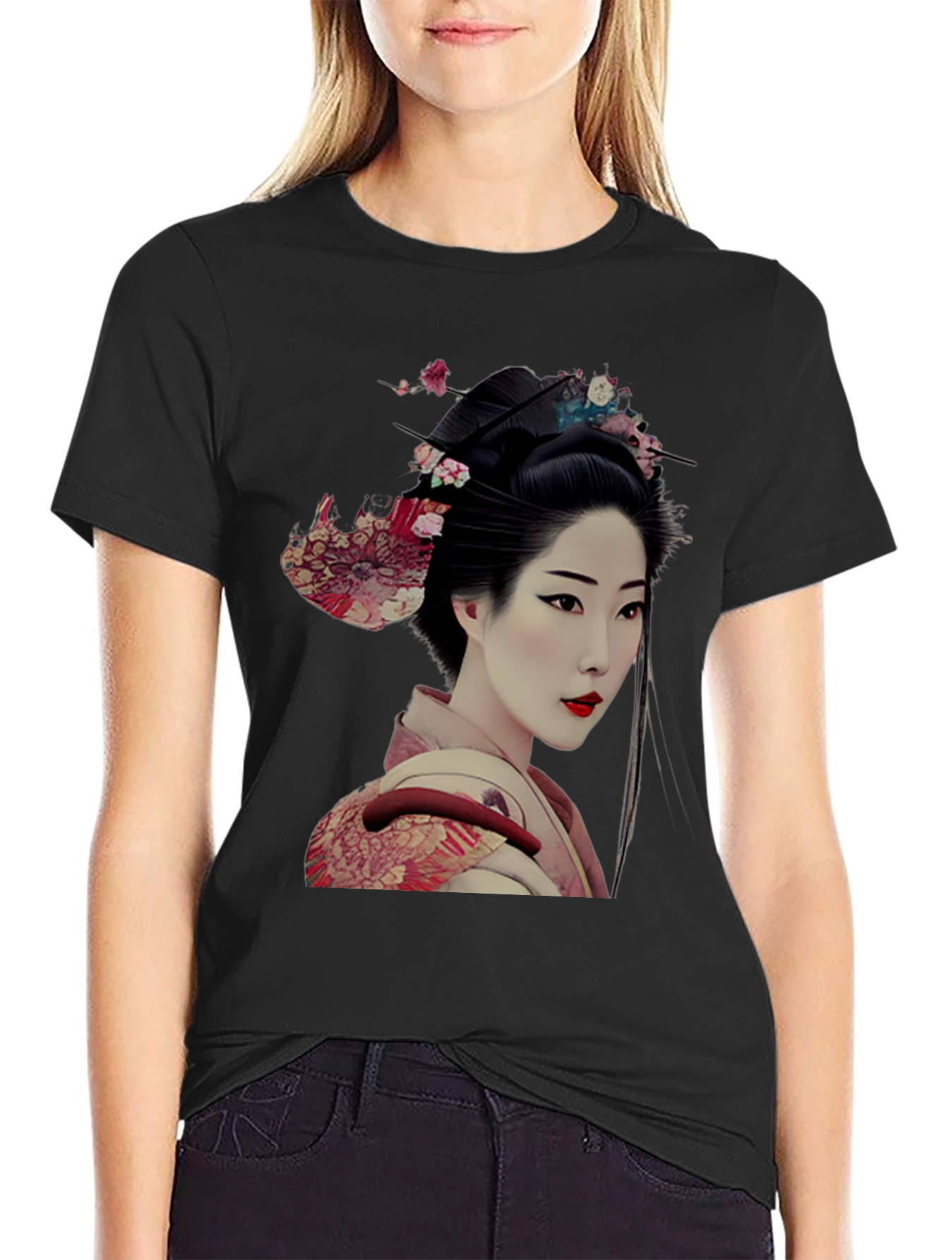 Geisha Graphic Tee - Unique Japanese Art Shirt