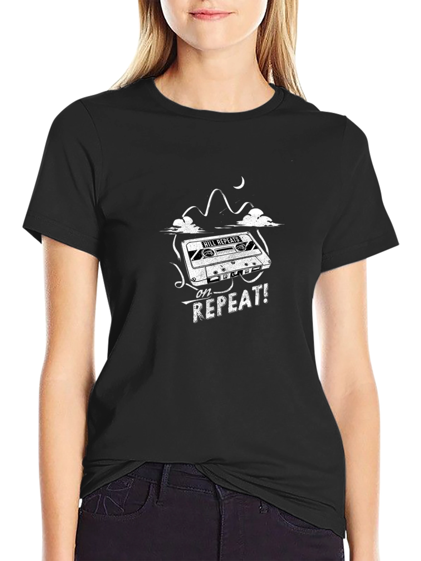 Hill Repeats Cassette Graphic Tee - Black