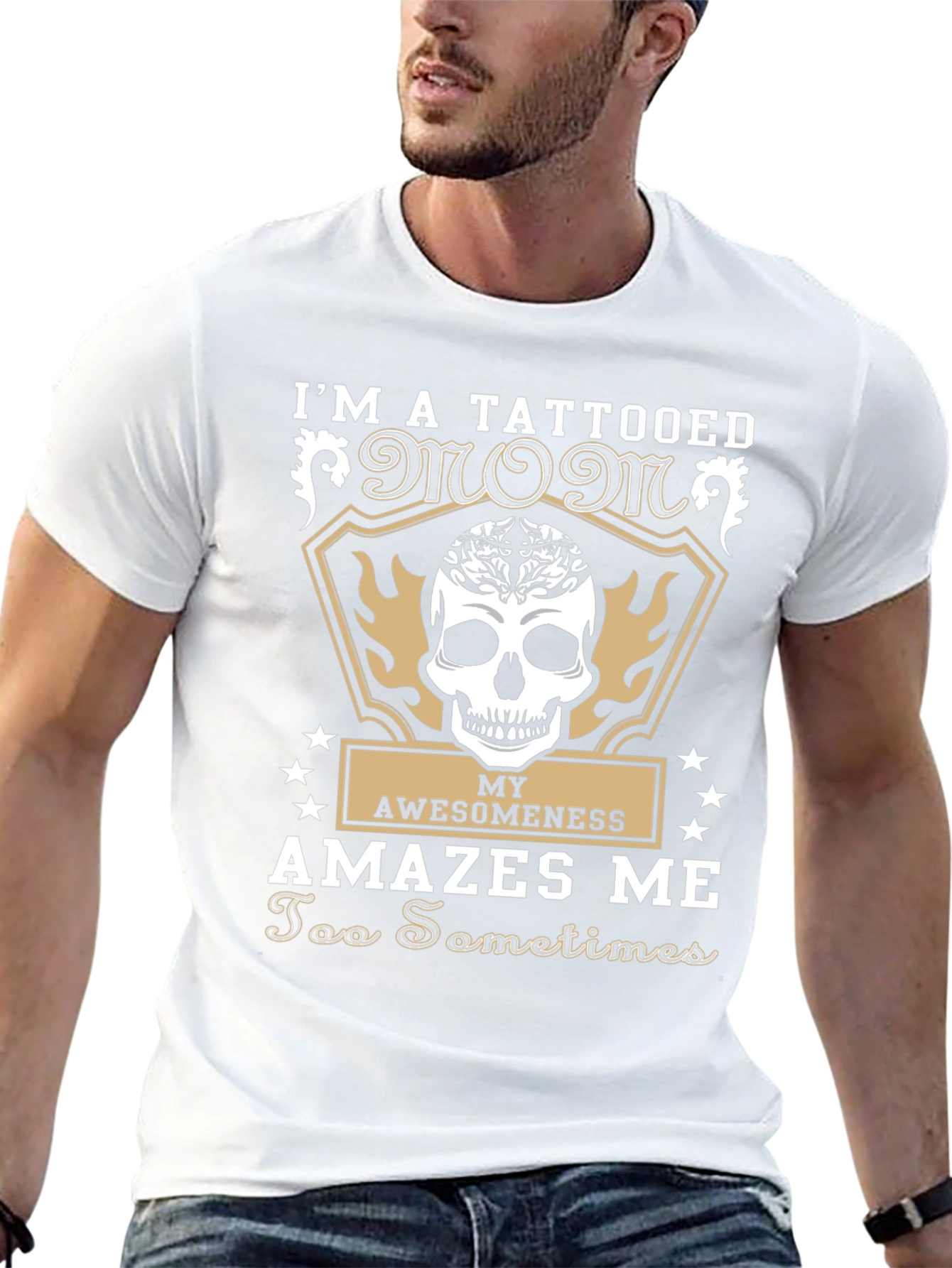 Tattooed Mom Graphic Tee - Skull & Awesomeness Design