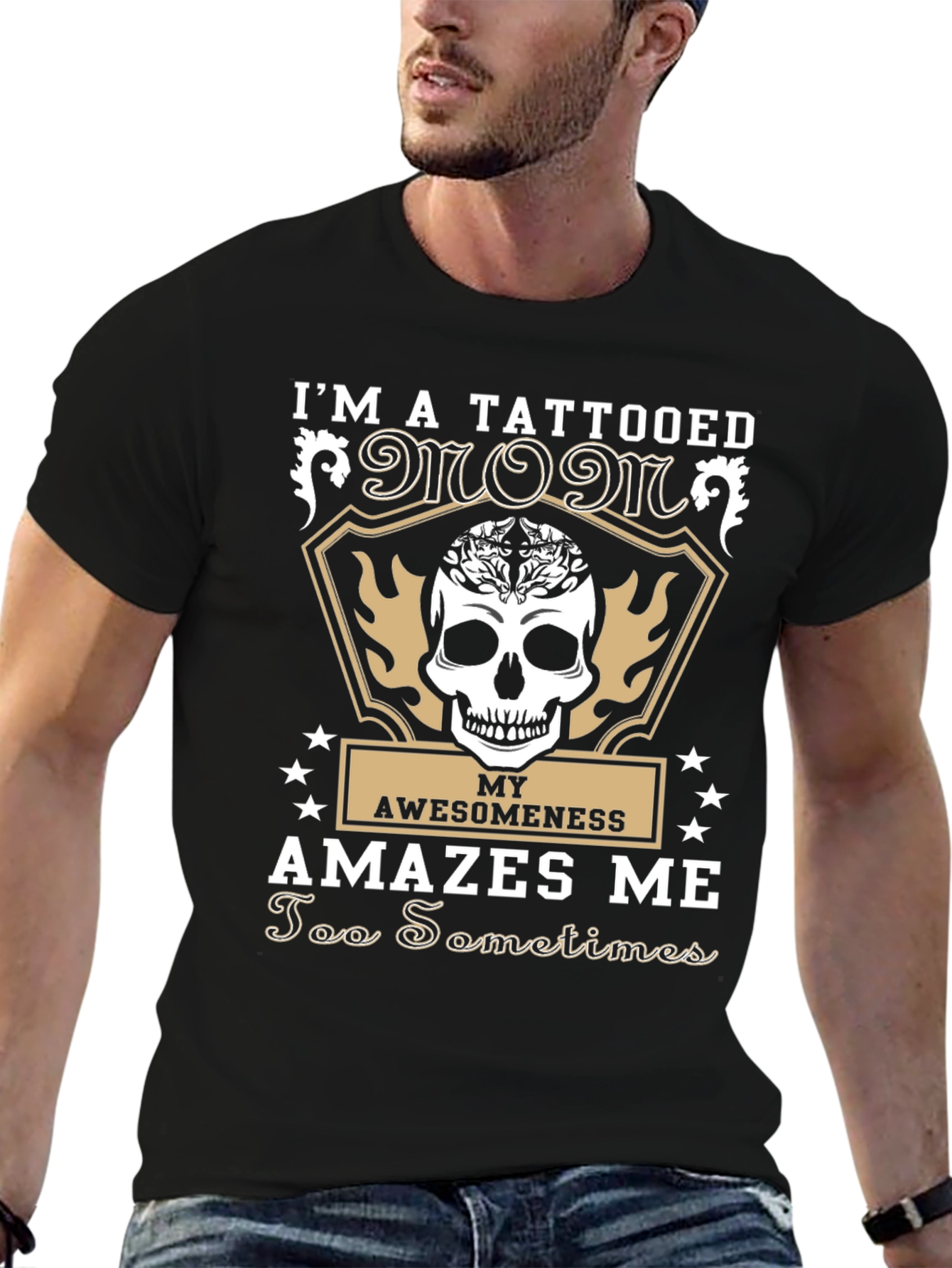 Tattooed Mom Graphic Tee - Skull & Awesomeness Design