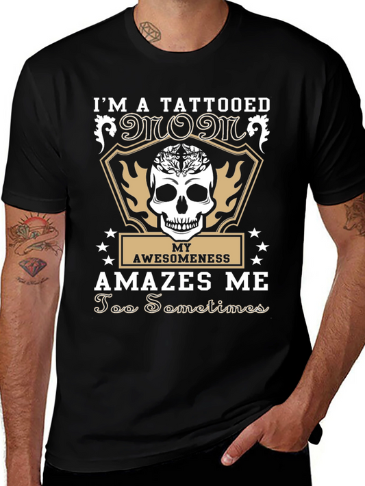 Tattooed Mom Graphic Tee - Skull & Awesomeness Design