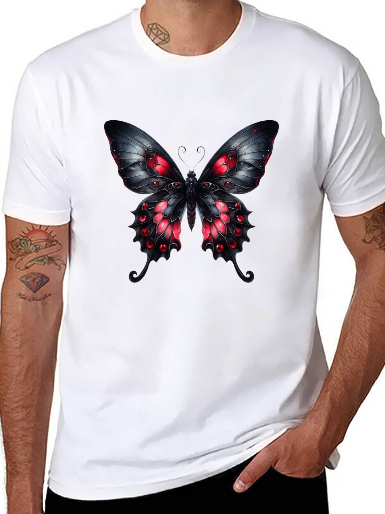 Gothic Butterfly Graphic T-Shirt - Dark & Edgy Tee