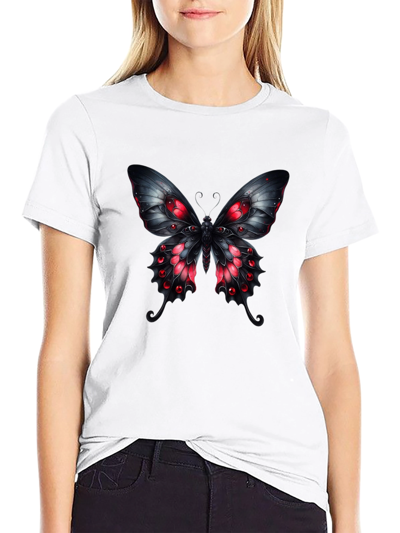 Gothic Butterfly Graphic T-Shirt - Dark & Edgy Tee