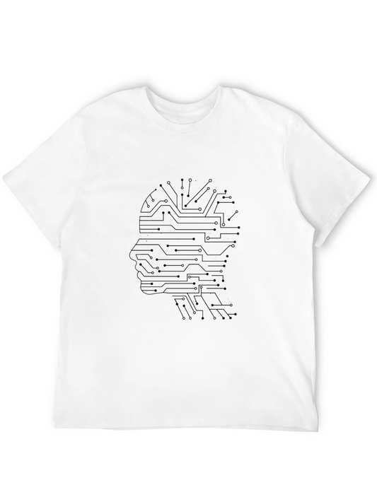 Circuit Board Brain Graphic Tee - Tech Inspired Style