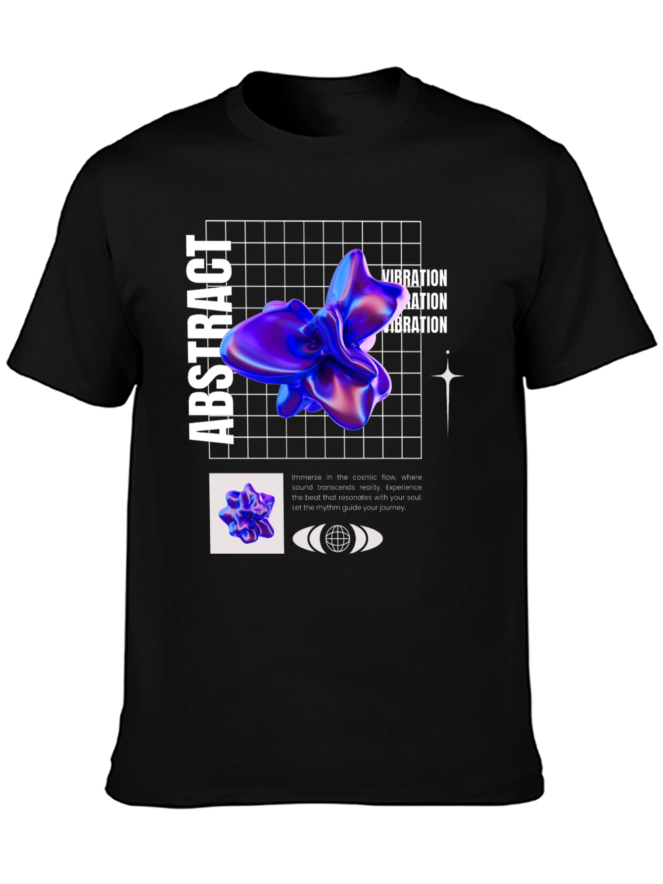 Abstract Vibration Graphic Tee - Modern Design