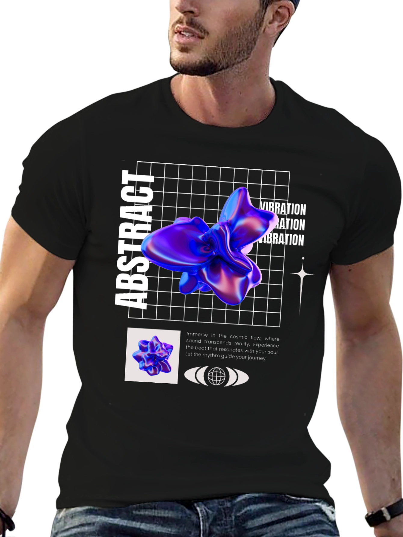 Abstract Vibration Graphic Tee - Modern Design