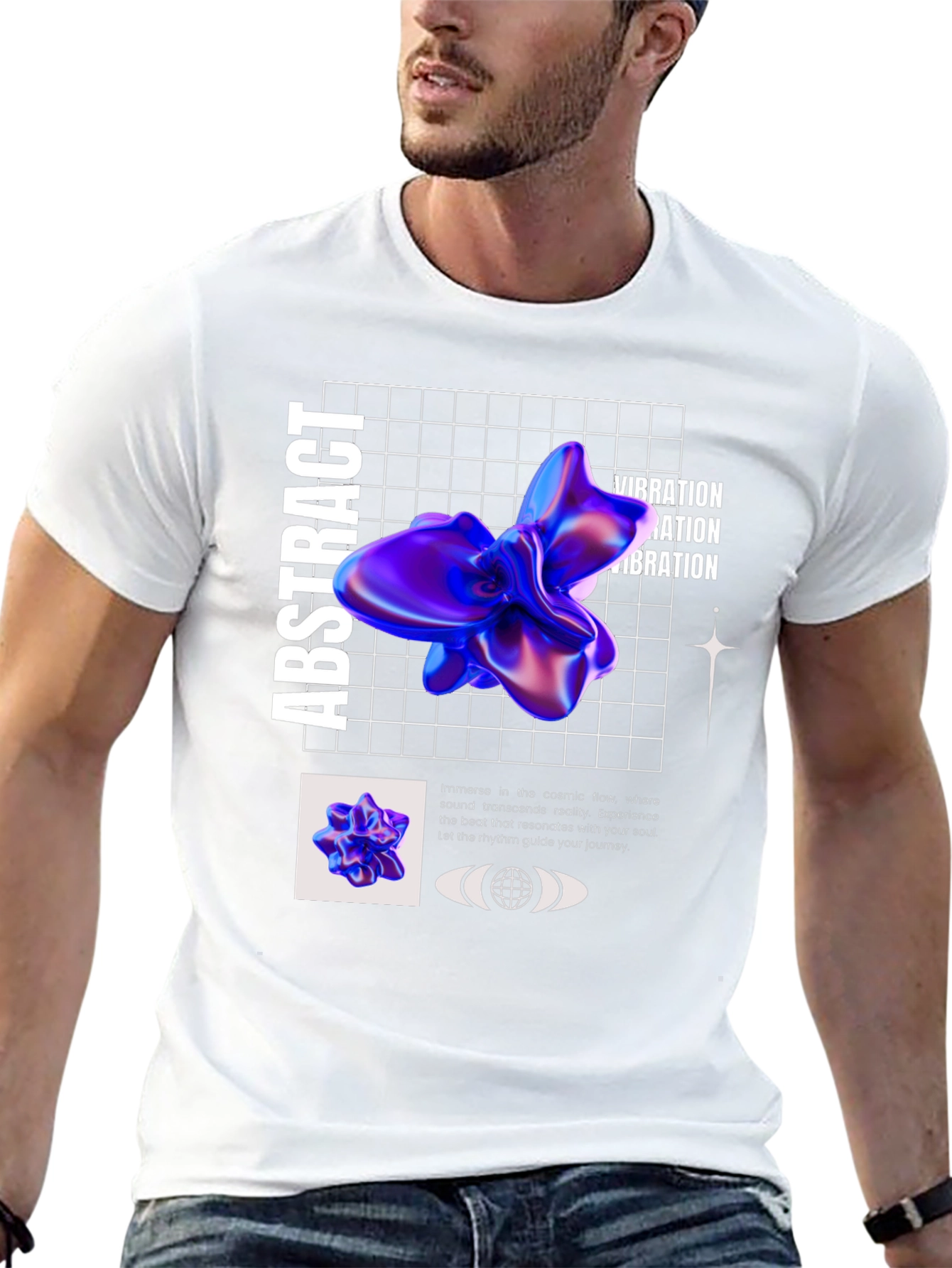 Abstract Vibration Graphic Tee - Modern Design