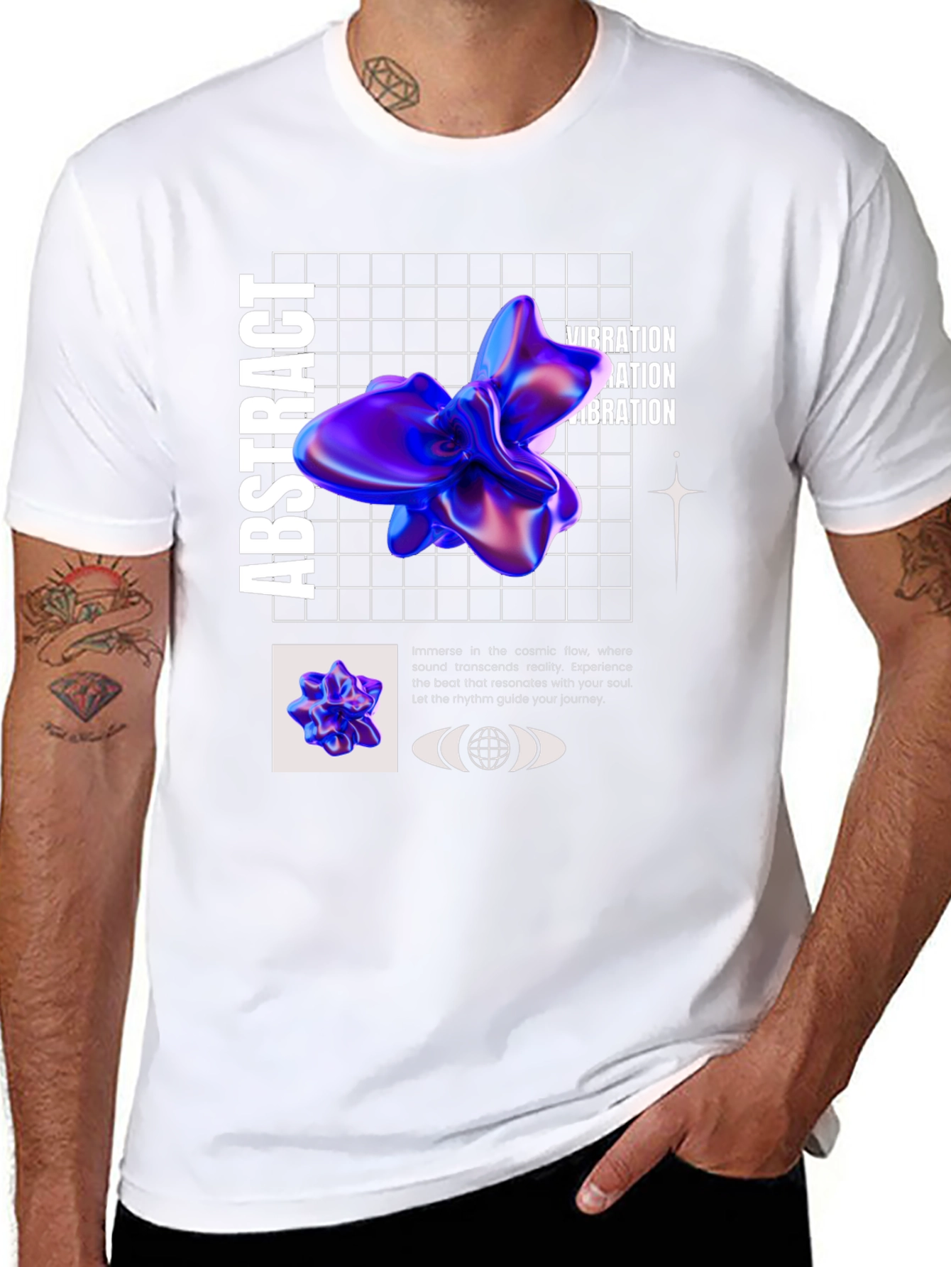 Abstract Vibration Graphic Tee - Modern Design