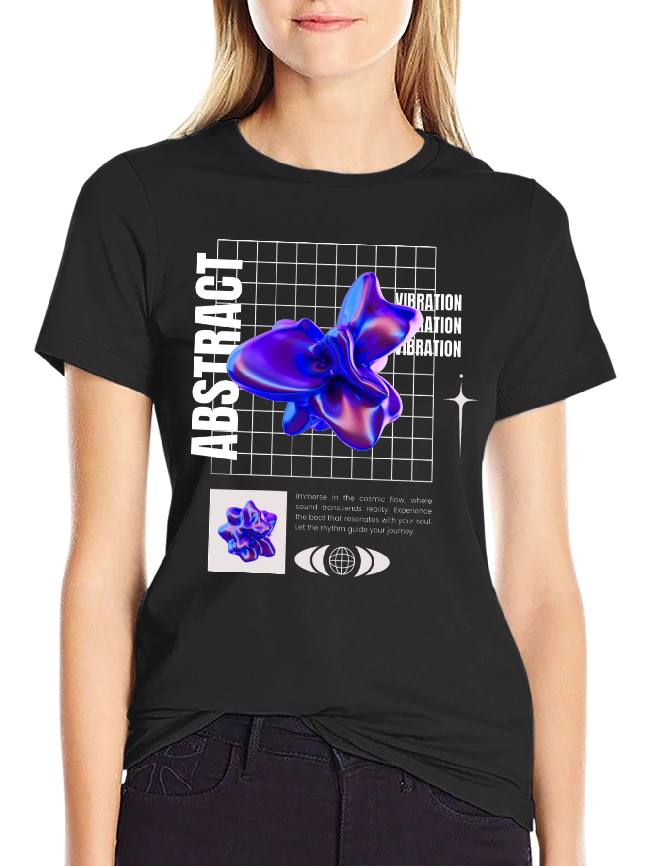 Abstract Vibration Graphic Tee - Modern Design