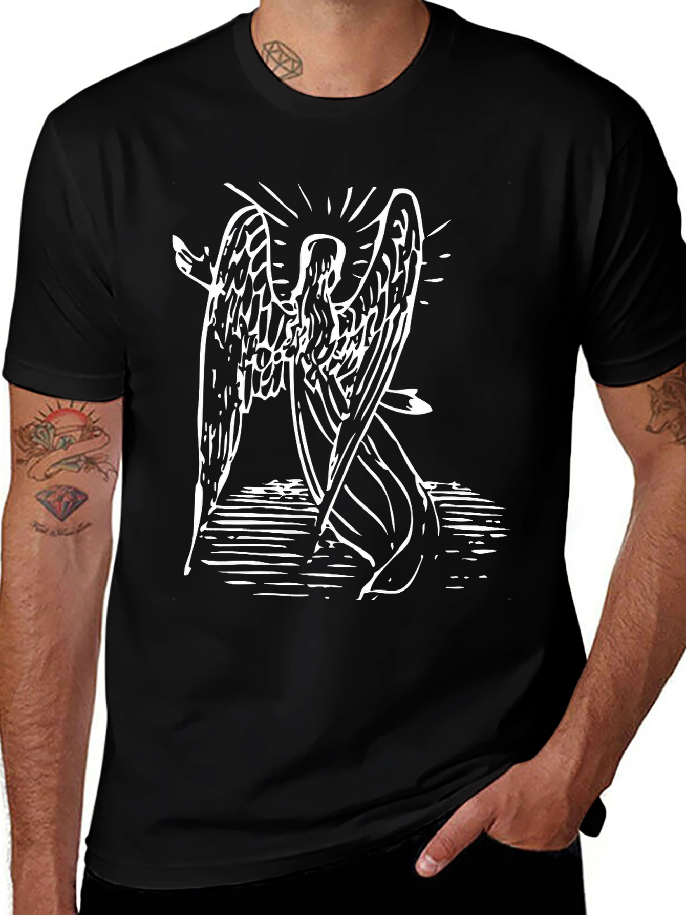 Angel Graphic Black T-Shirt