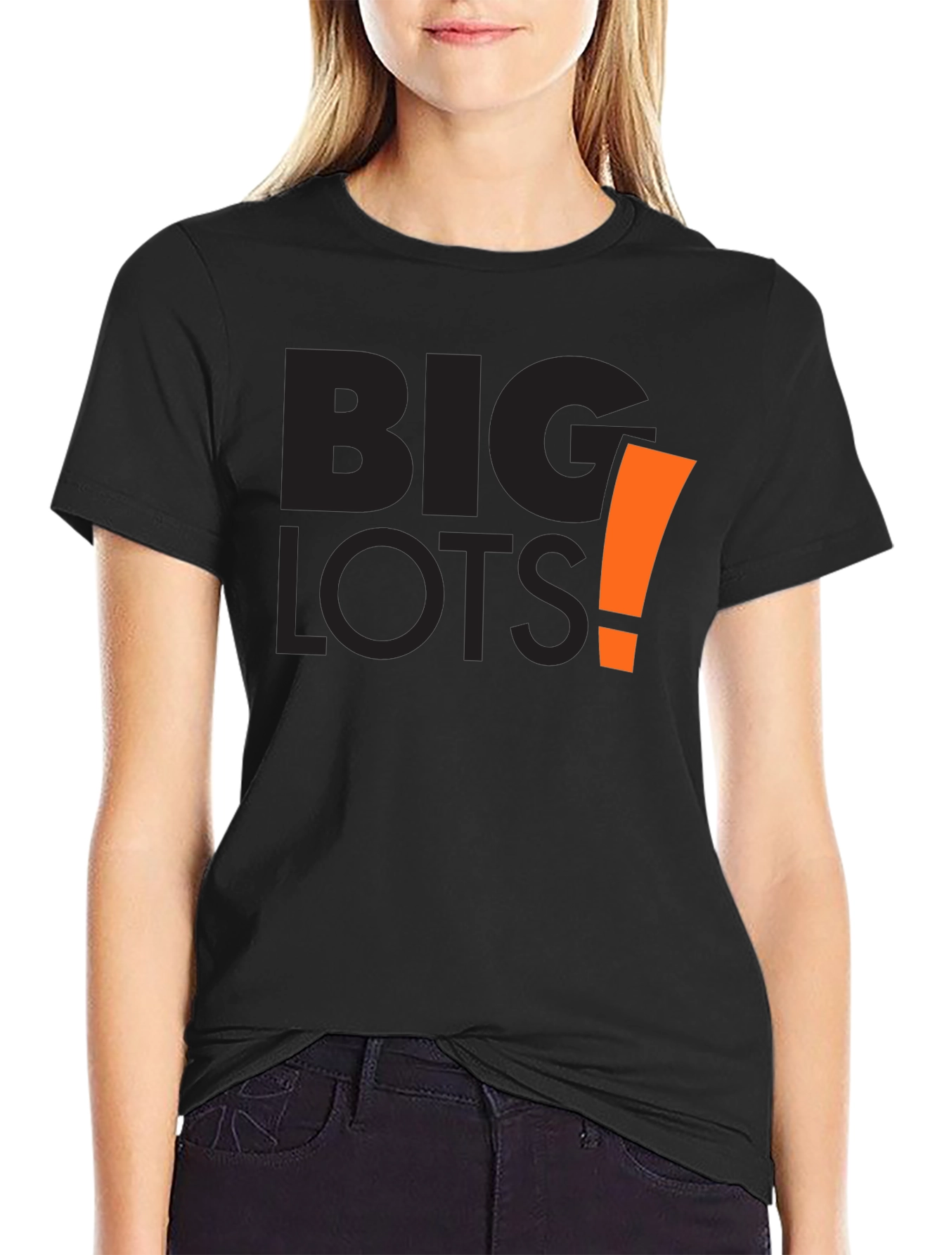 Big Lots Graphic Tee - Black Cotton Casual Shirt