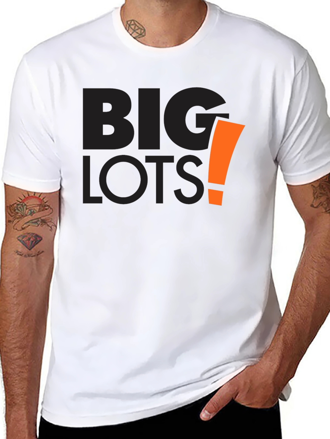 Big Lots Graphic Tee - Black Cotton Casual Shirt