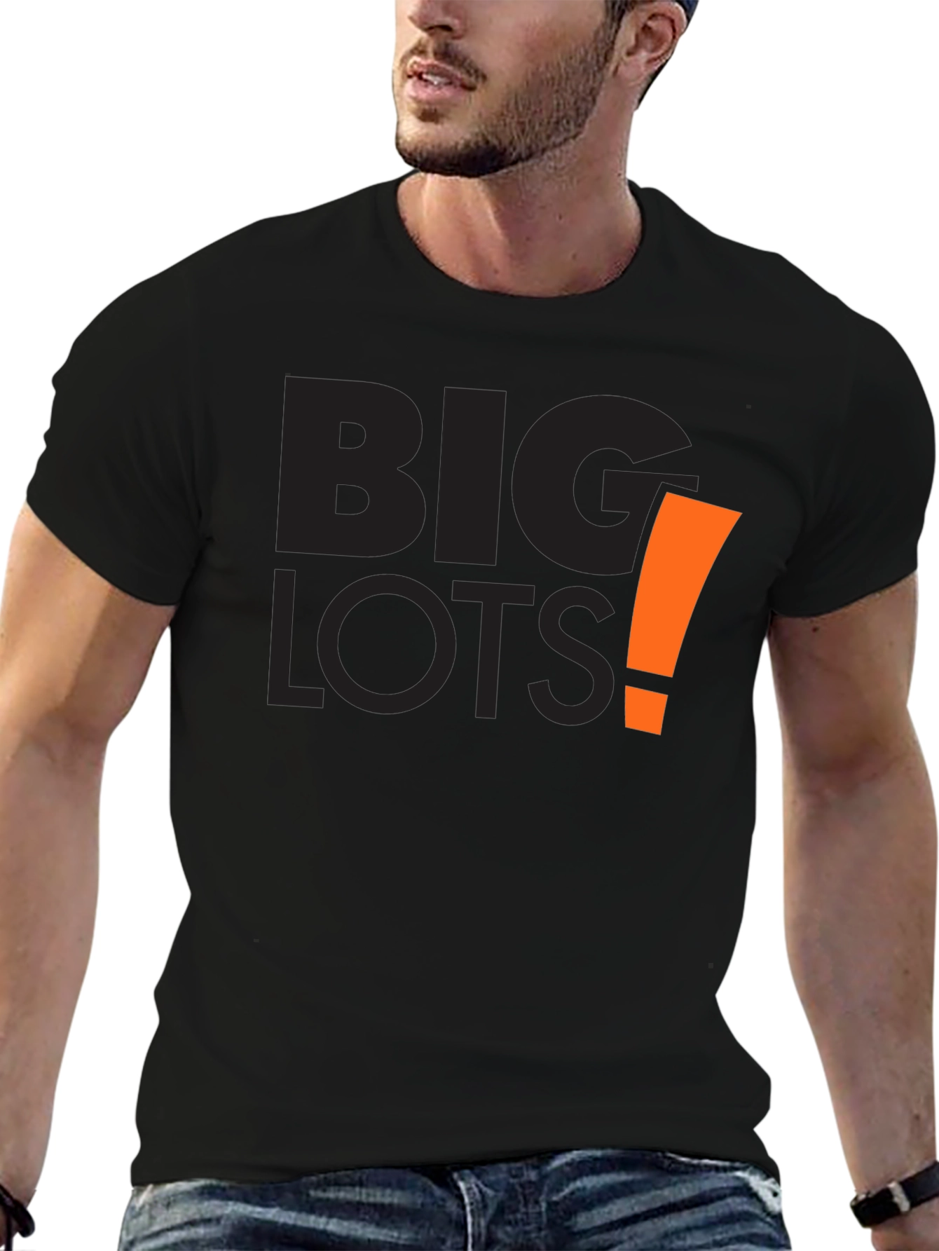 Big Lots Graphic Tee - Black Cotton Casual Shirt