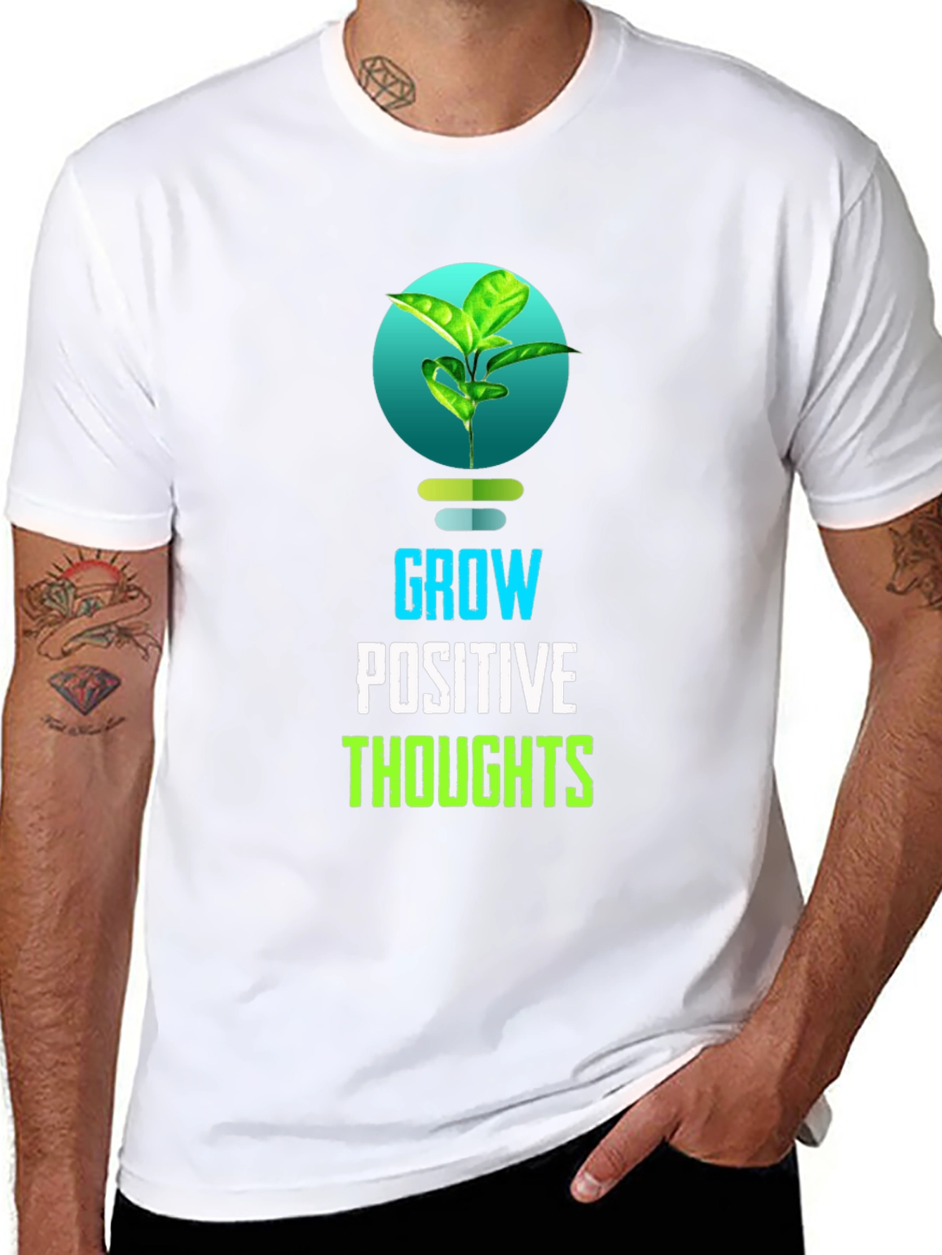 Grow Positive Thoughts T-Shirt - Inspiring Design