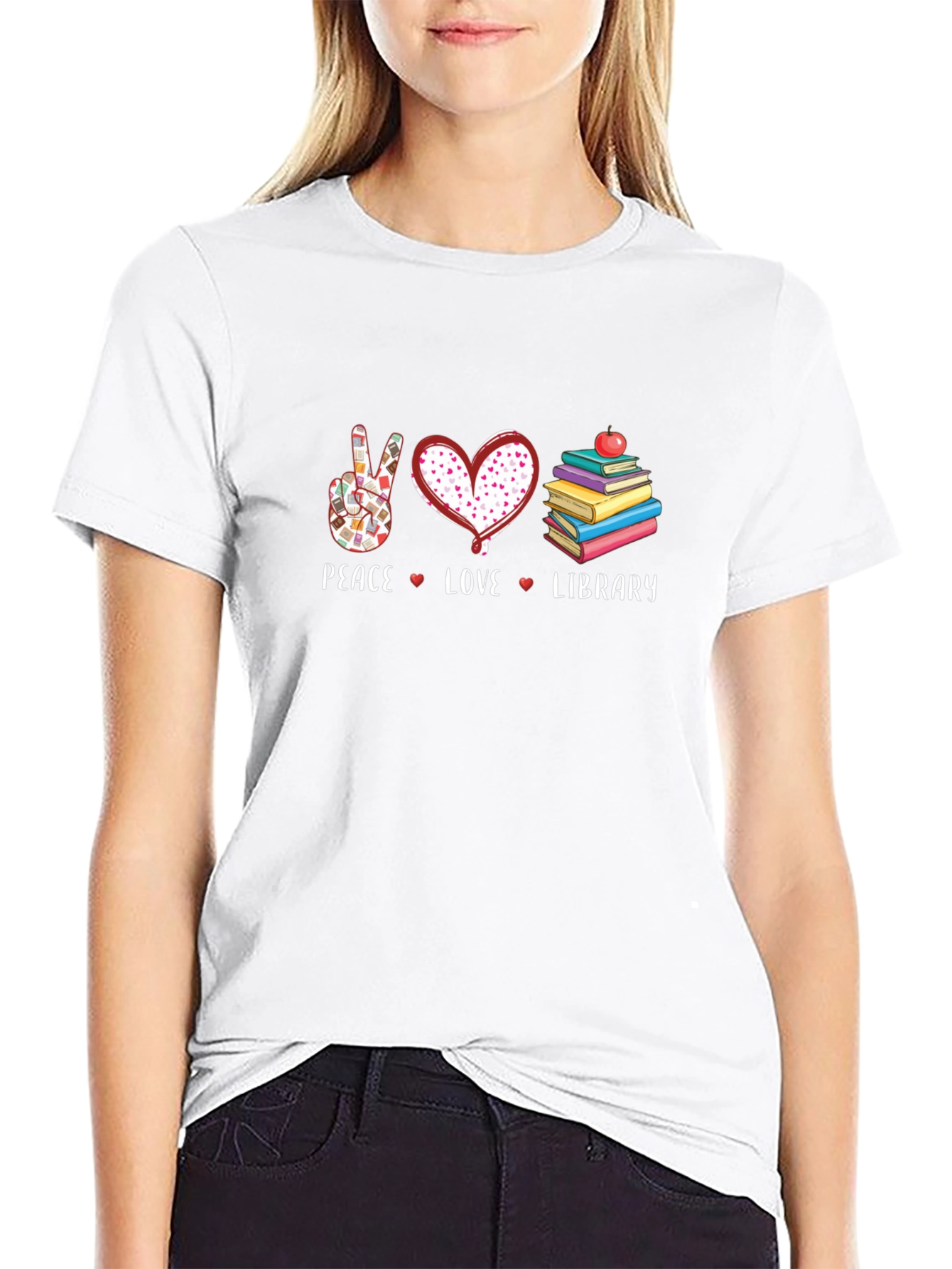 Peace Love Library T-Shirt