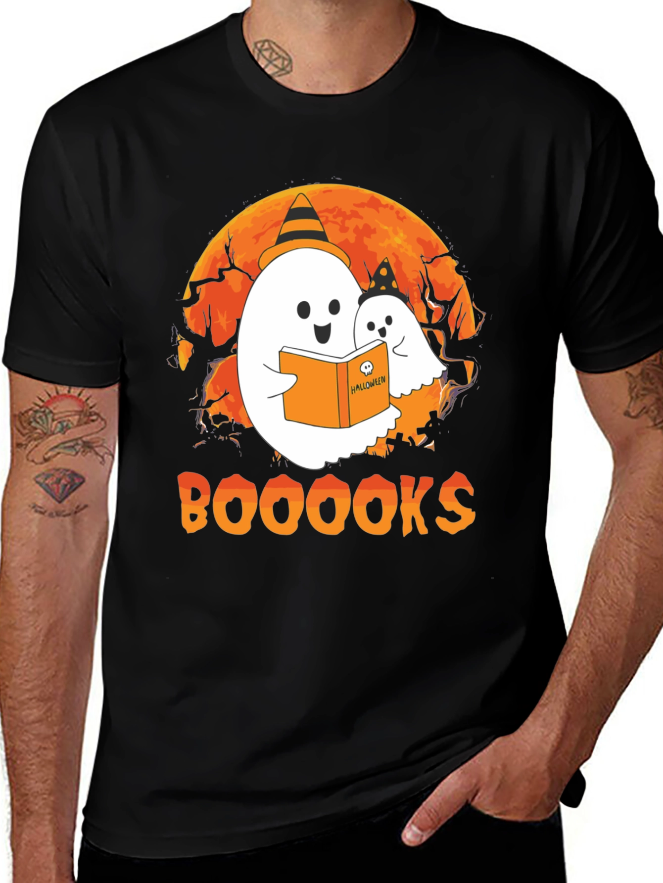 Booooks Halloween Ghost T-Shirt