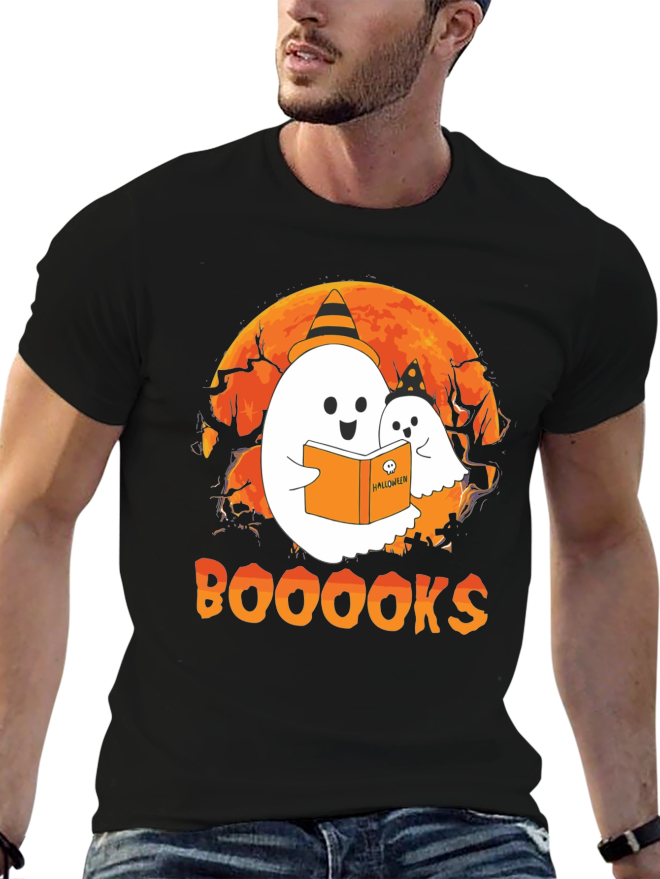 Booooks Halloween Ghost T-Shirt