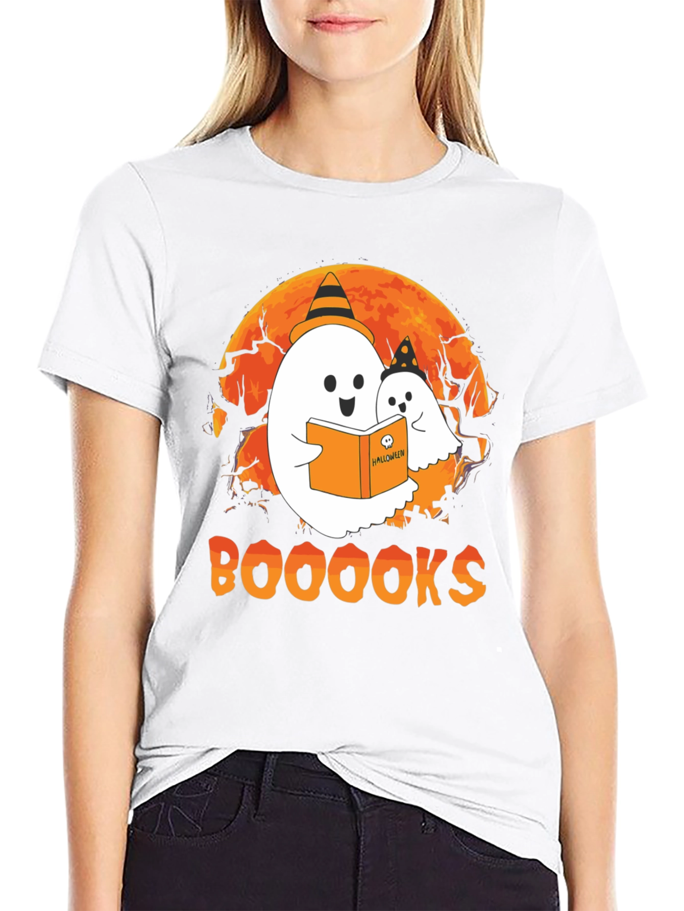 Booooks Halloween Ghost T-Shirt