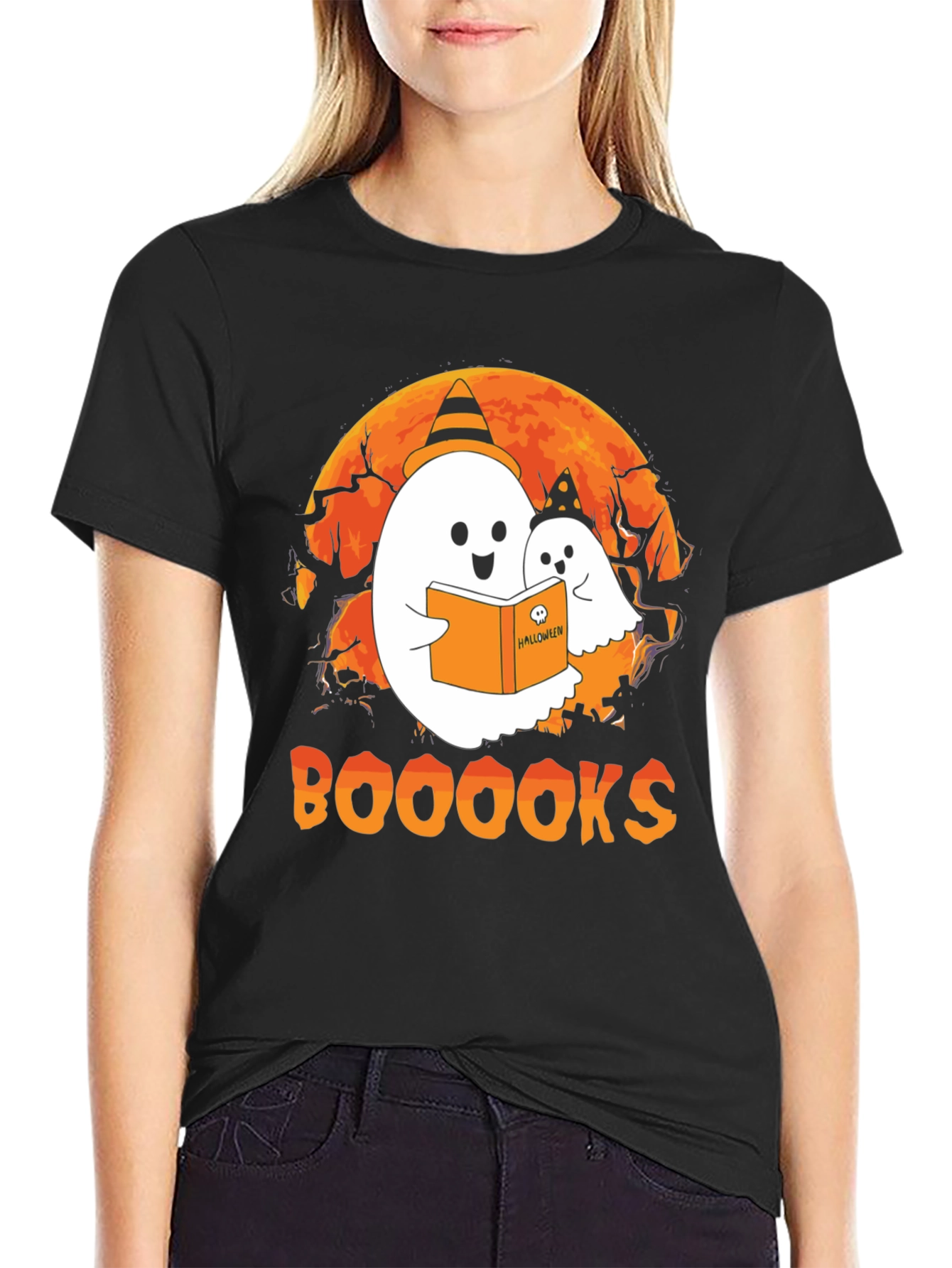 Booooks Halloween Ghost T-Shirt