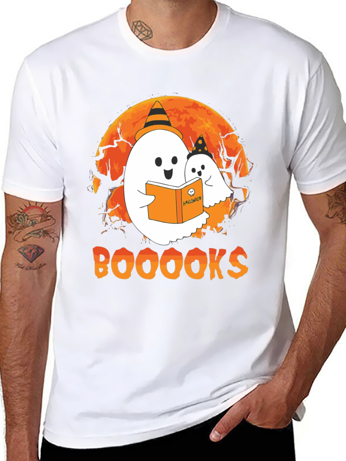 Booooks Halloween Ghost T-Shirt