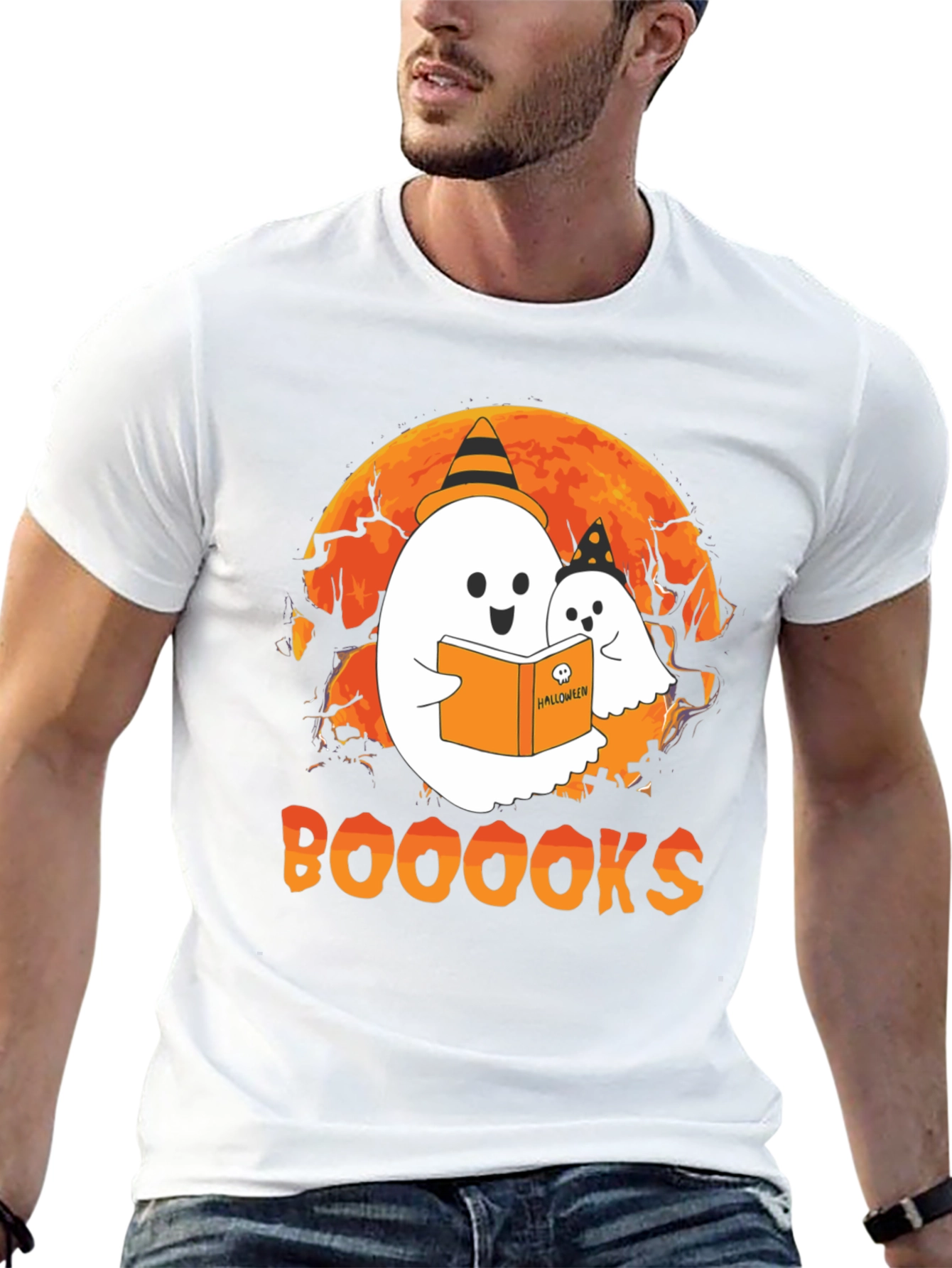 Booooks Halloween Ghost T-Shirt
