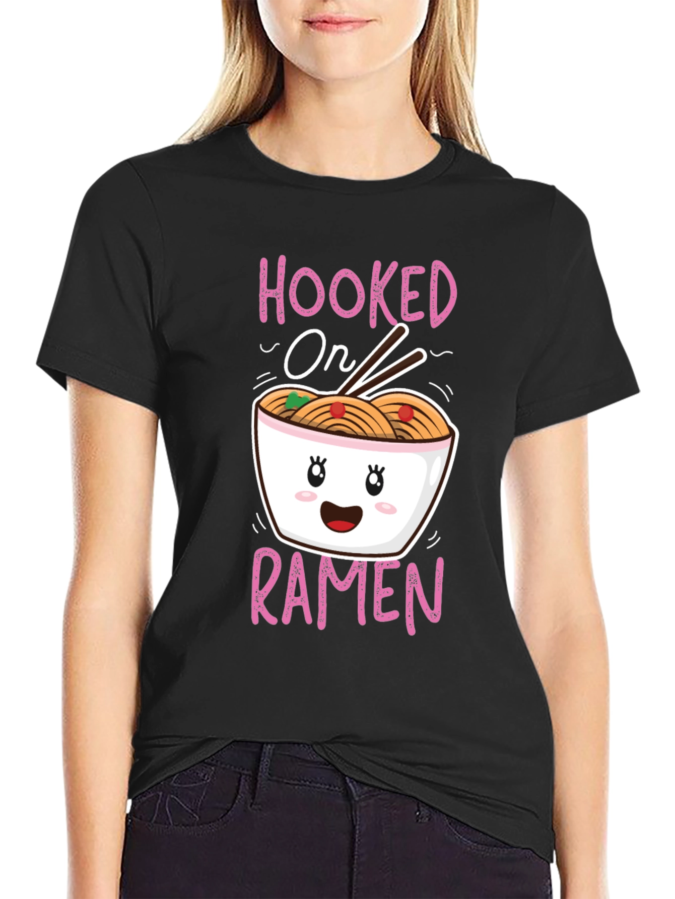 Hooked on Ramen Graphic T-Shirt - Cute Kawaii Style