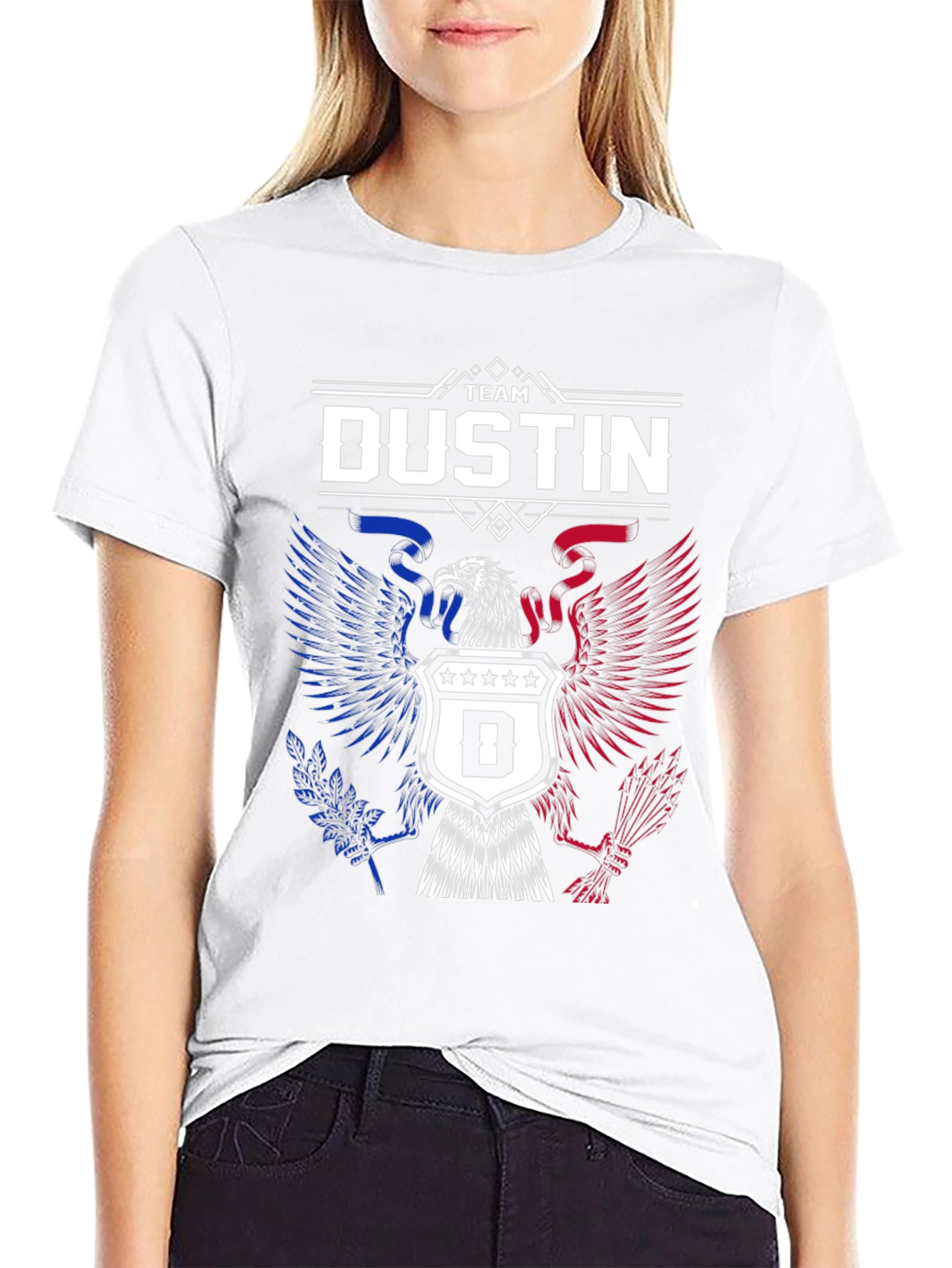 Team Dustin Eagle Crest Graphic T-Shirt