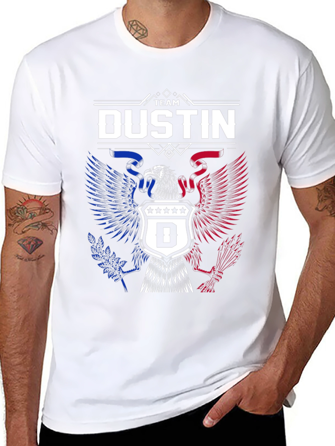 Team Dustin Eagle Crest Graphic T-Shirt