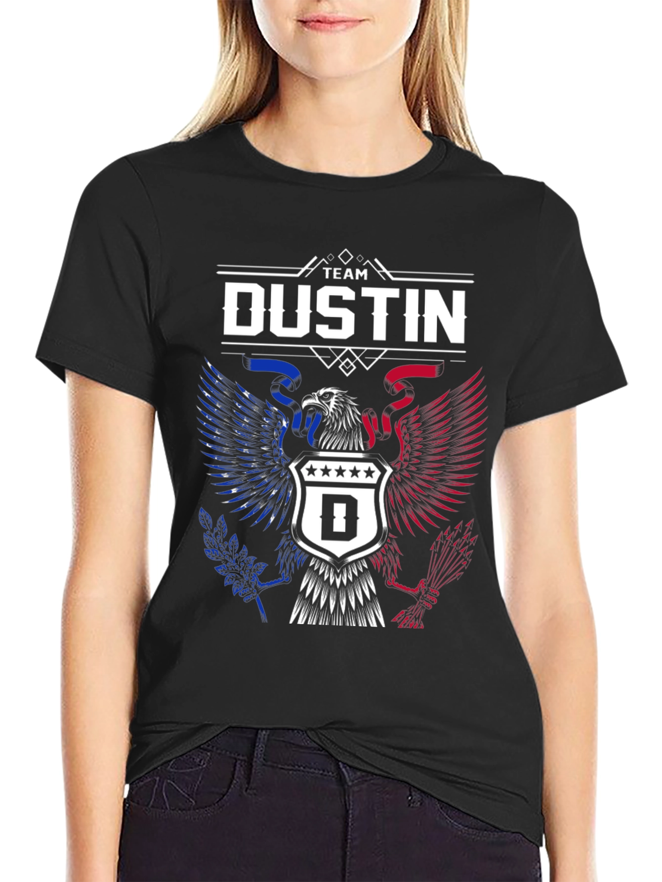 Team Dustin Eagle Crest Graphic T-Shirt